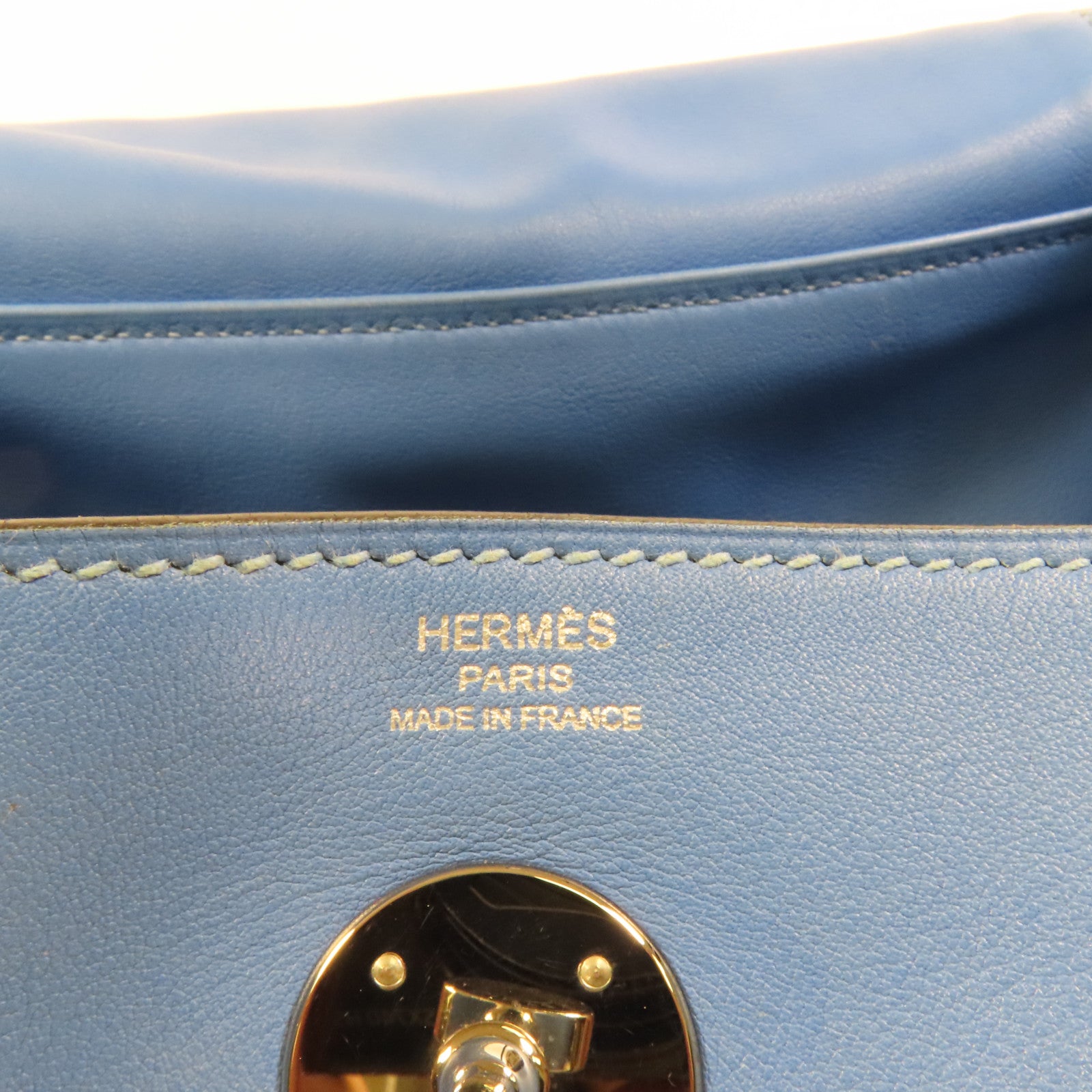 HERMES Swift皮革Lindy 26銀扣手挽肩背兩用袋Bleu Pardis
