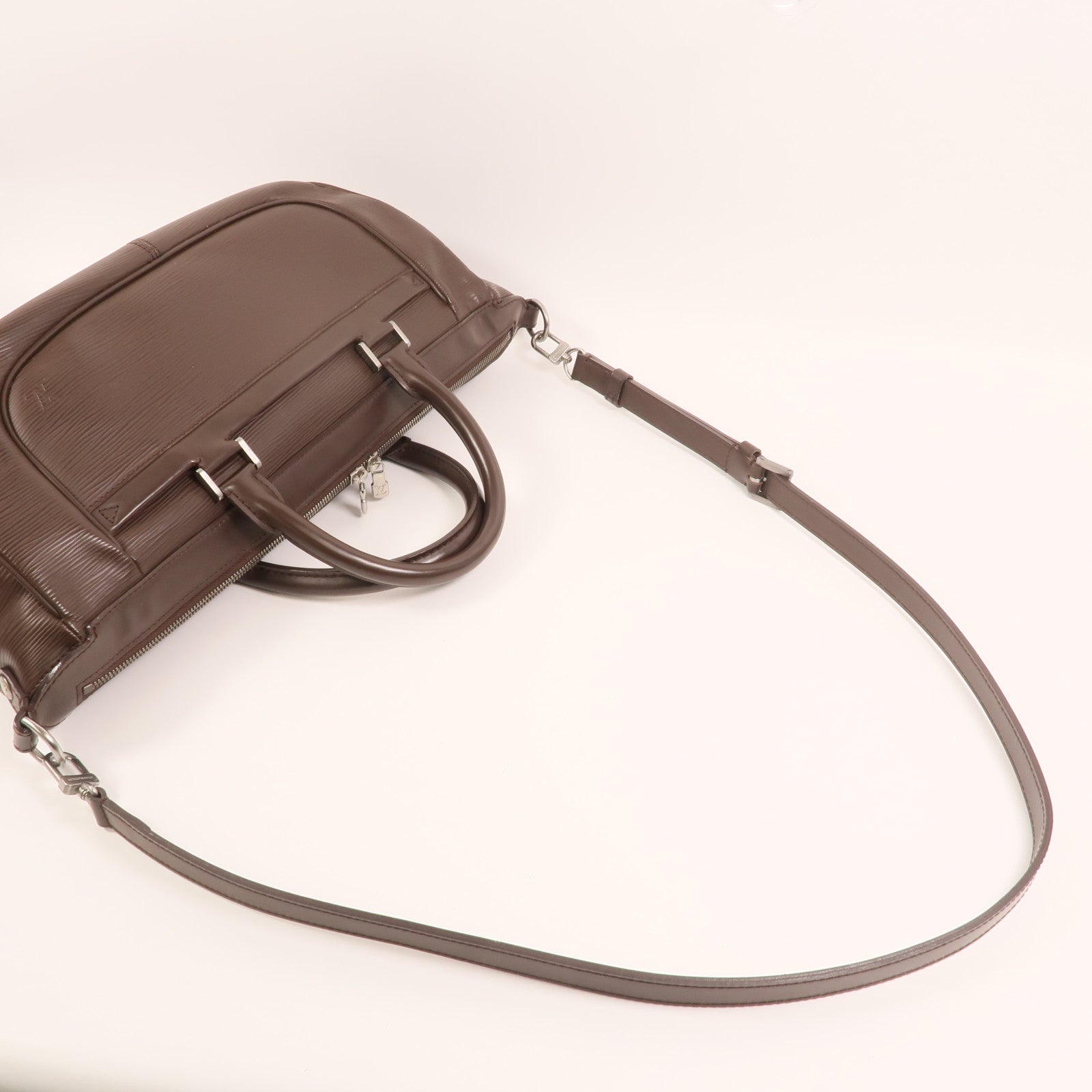 LOUIS VUITTON Epi Dhanura MM銀扣手挽肩背兩用袋