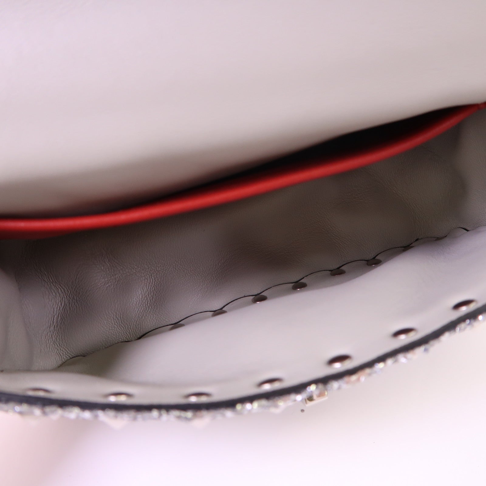 Valentino 皮革/亮片Mini Rockstud銀扣手挽肩背兩用袋