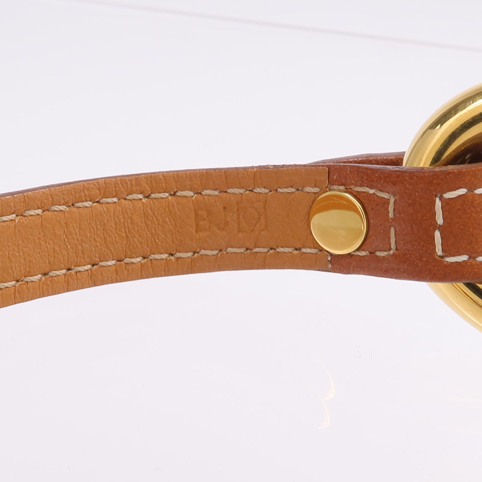 HERMES Tadelakt皮革Granville金扣手鏈Gold