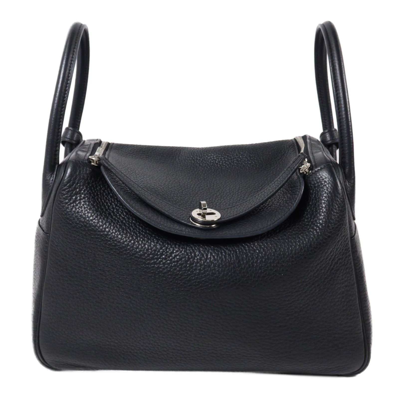 HERMES Clemence皮革Lindy 30手挽肩背兩用袋Noir