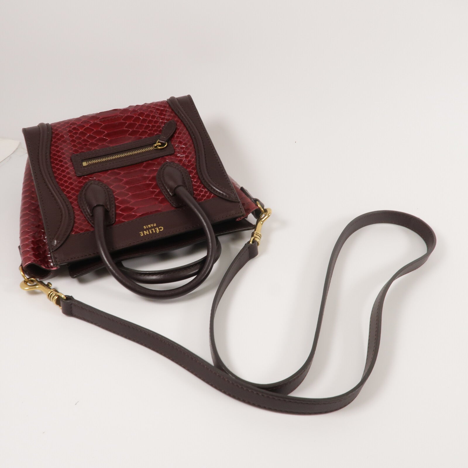 CELINE 蛇皮皮革Mirco Luggage手挽肩背兩用袋