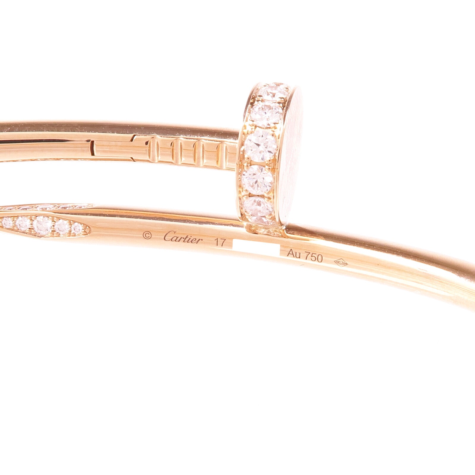 CARTIER 18K玫瑰金Juste un Clou鑽石手鐲Cartier#17