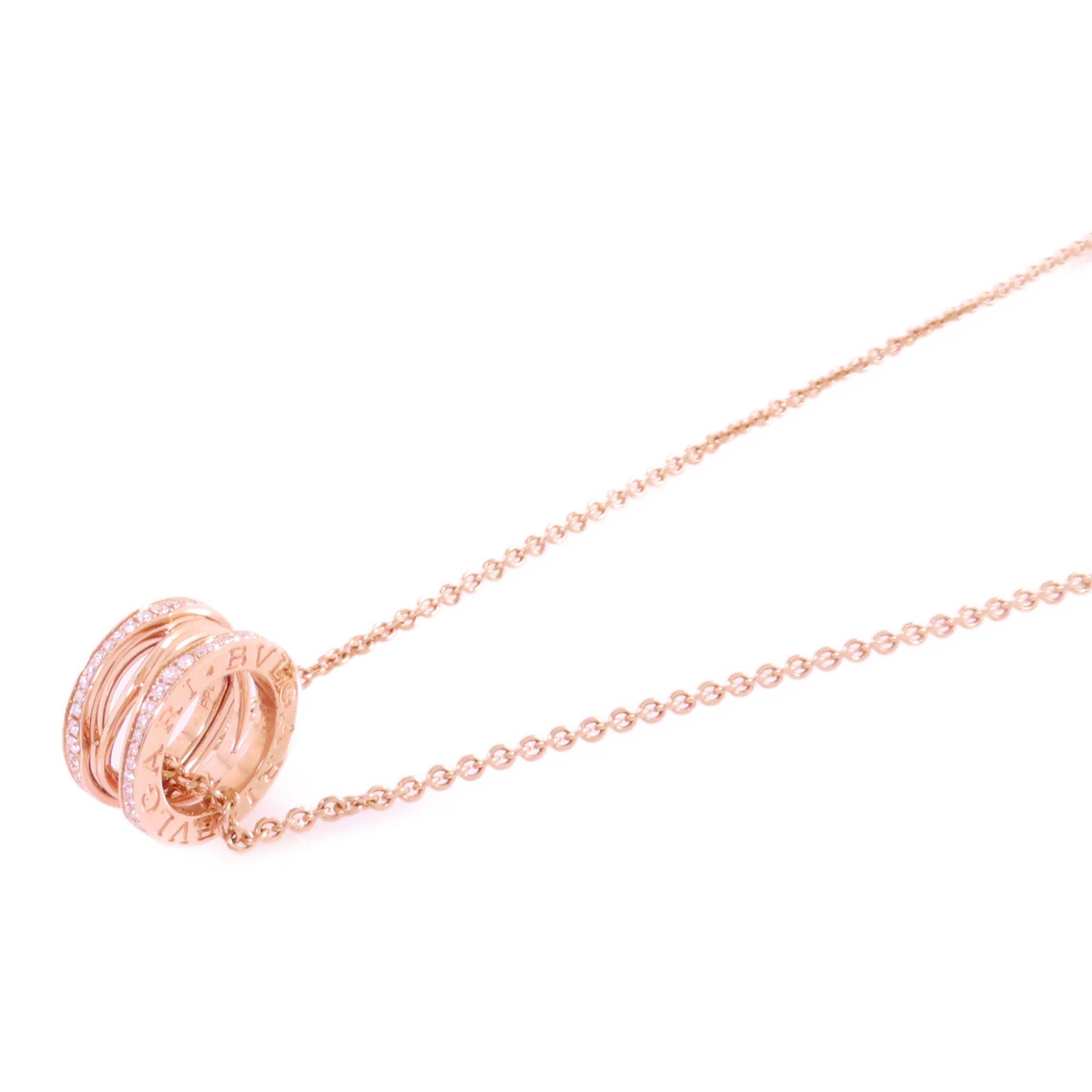 BVLGARI 18K玫瑰金/鑽石B.Zero1 Diamond Necklace項鏈