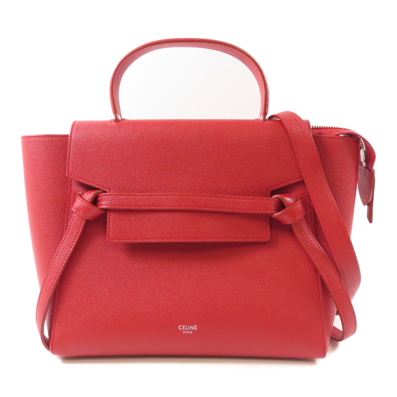 CELINE 牛皮皮革Micro Belt Bag銀扣手挽肩背兩用袋
