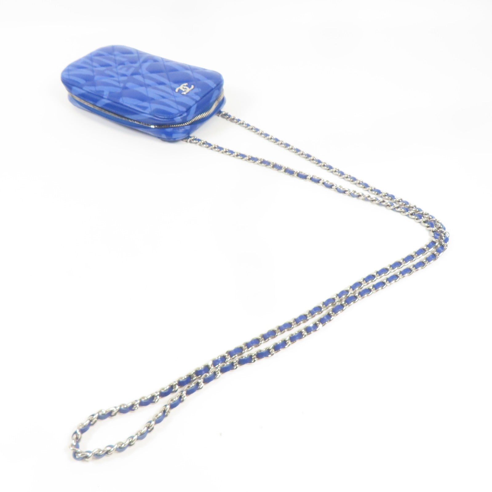 CHANEL 羊皮皮革Shoulder Bag銀扣鏈帶肩背袋