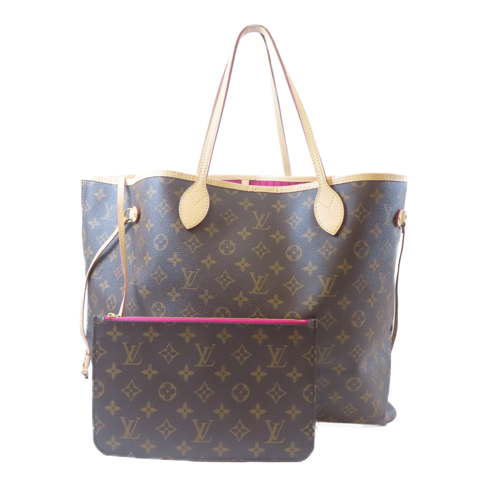 LOUIS VUITTON Monogram Neverfull GM金扣肩背袋啡色