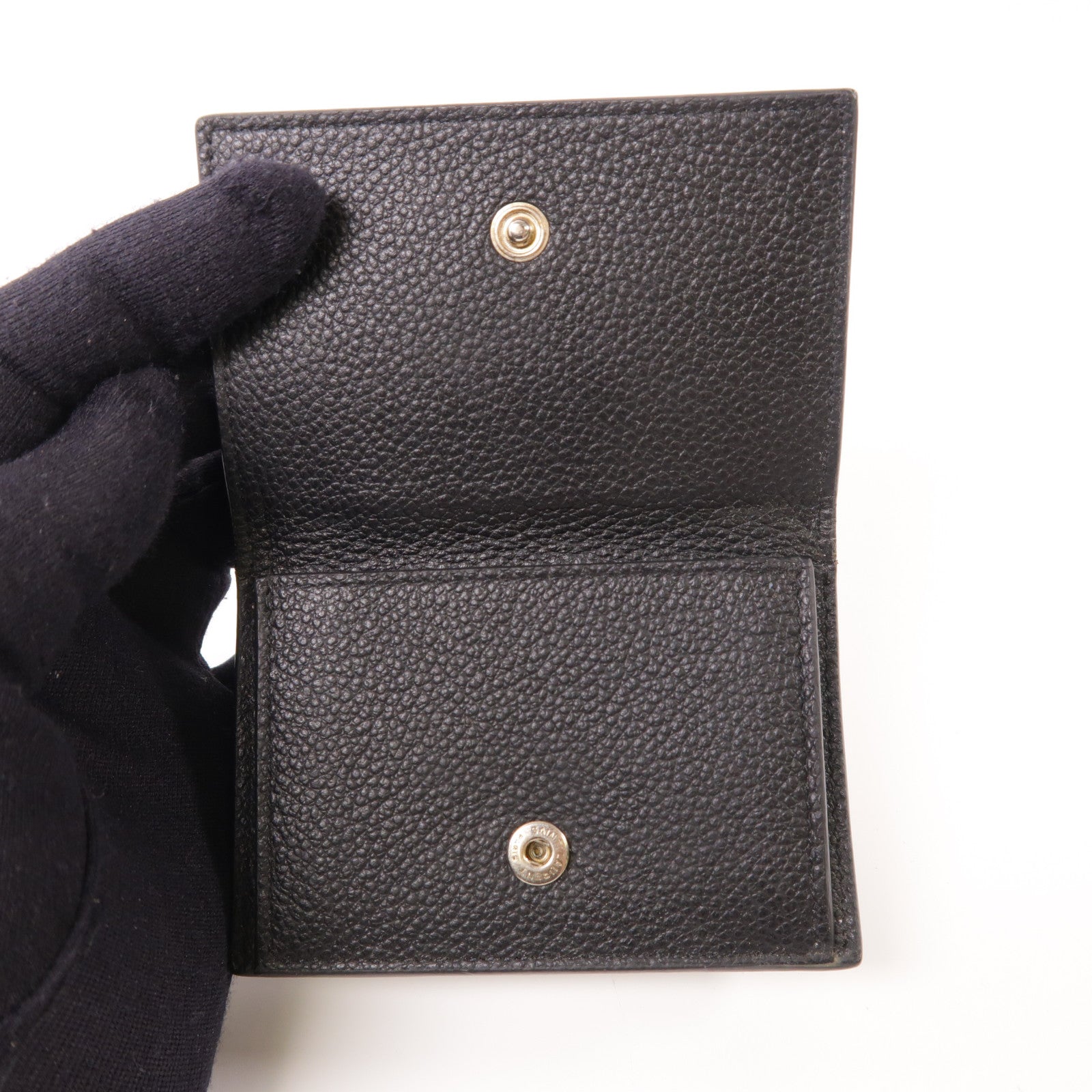 SAINT LAURENT 牛皮皮革Wallet銀扣錢包