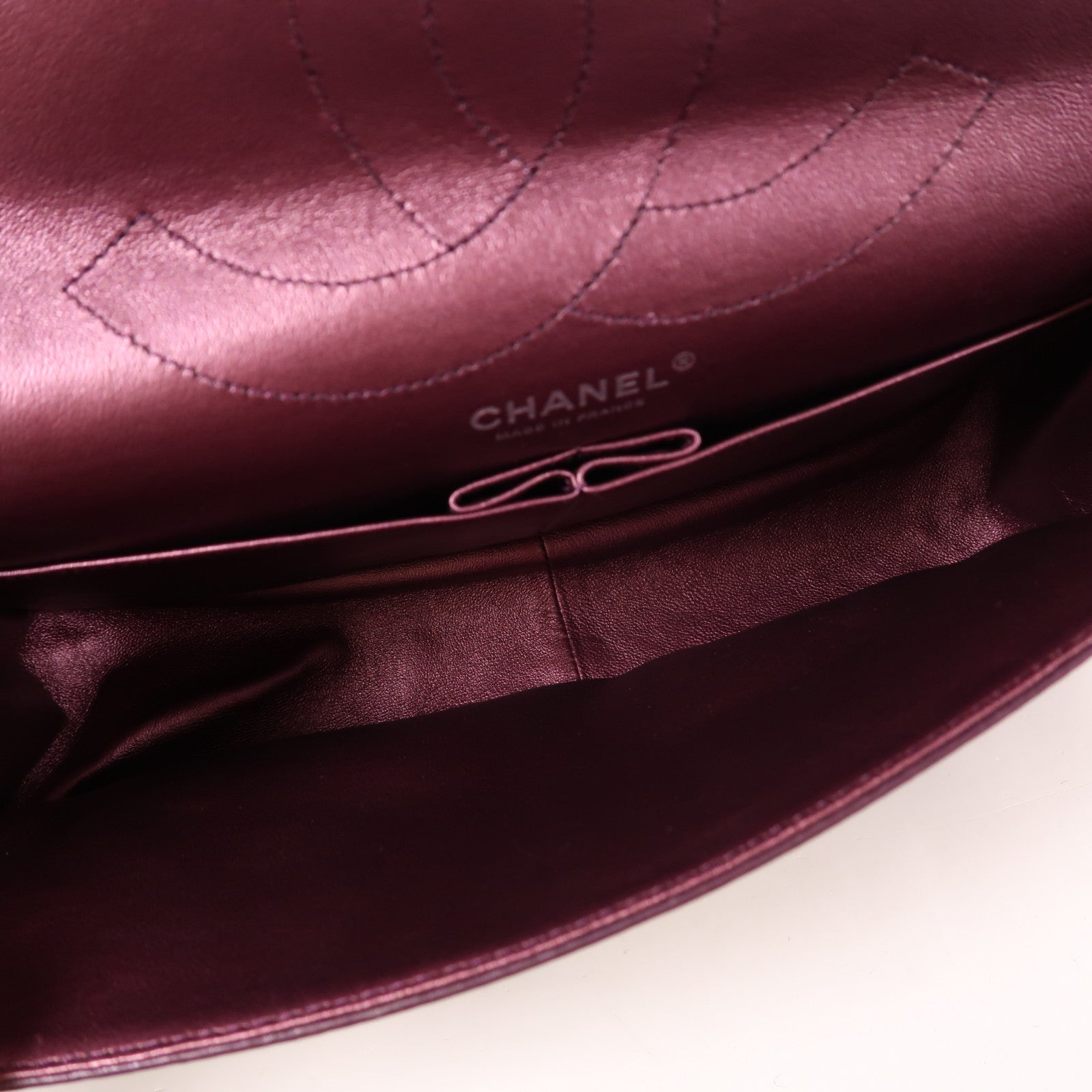 CHANEL 牛皮皮革2.55 Jumbo銀扣鏈帶肩背袋