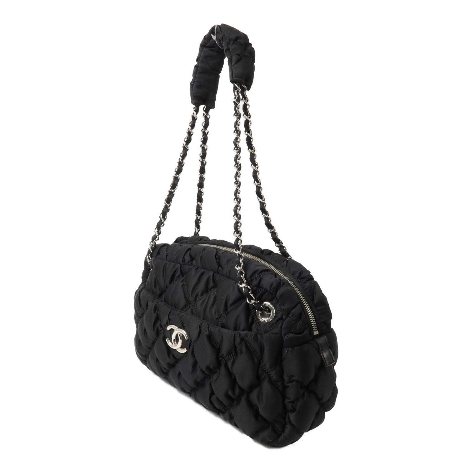 CHANEL 尼龍Bubble Bag鏈帶肩背袋