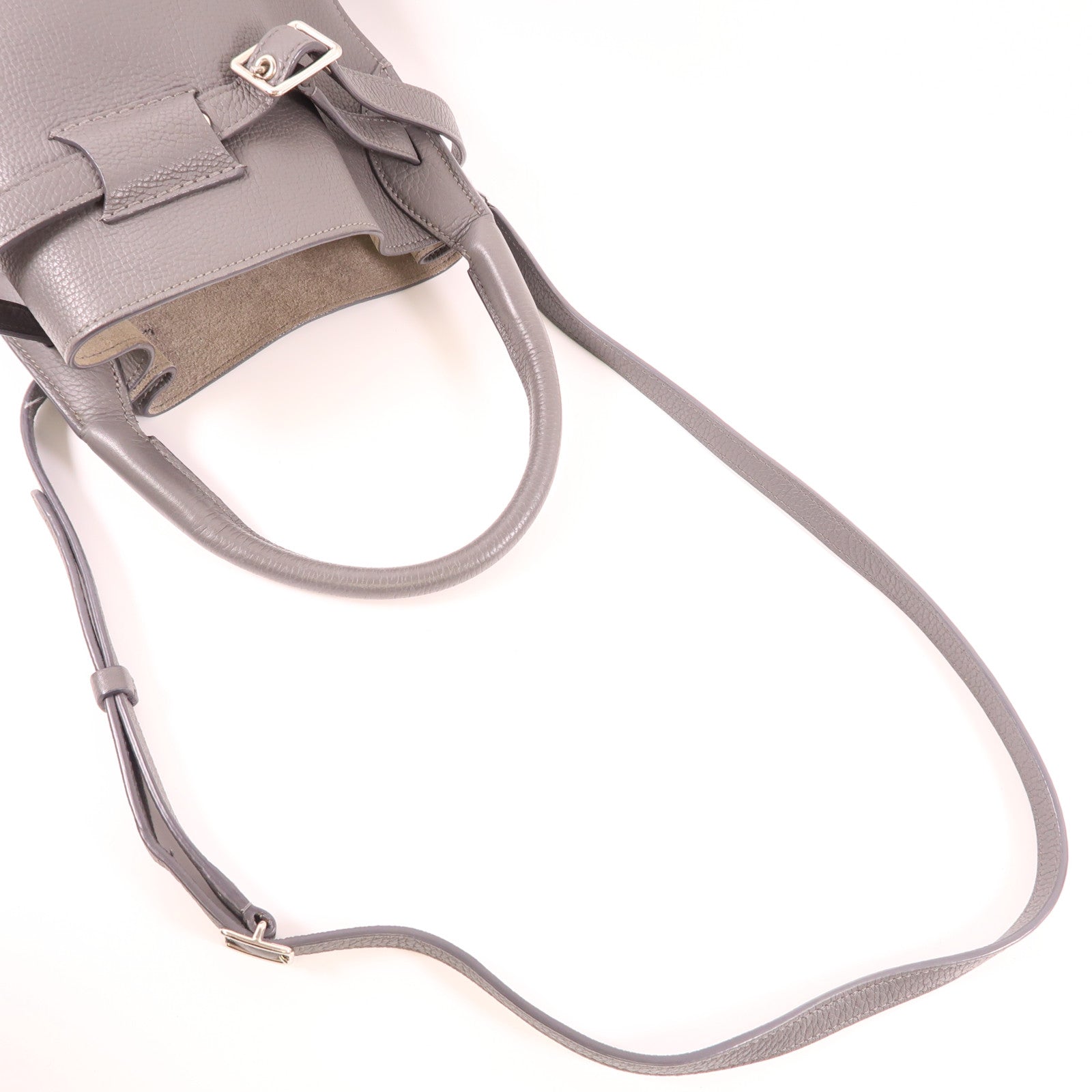 CELINE 牛皮皮革Nano Bucket銀扣手挽肩背兩用袋