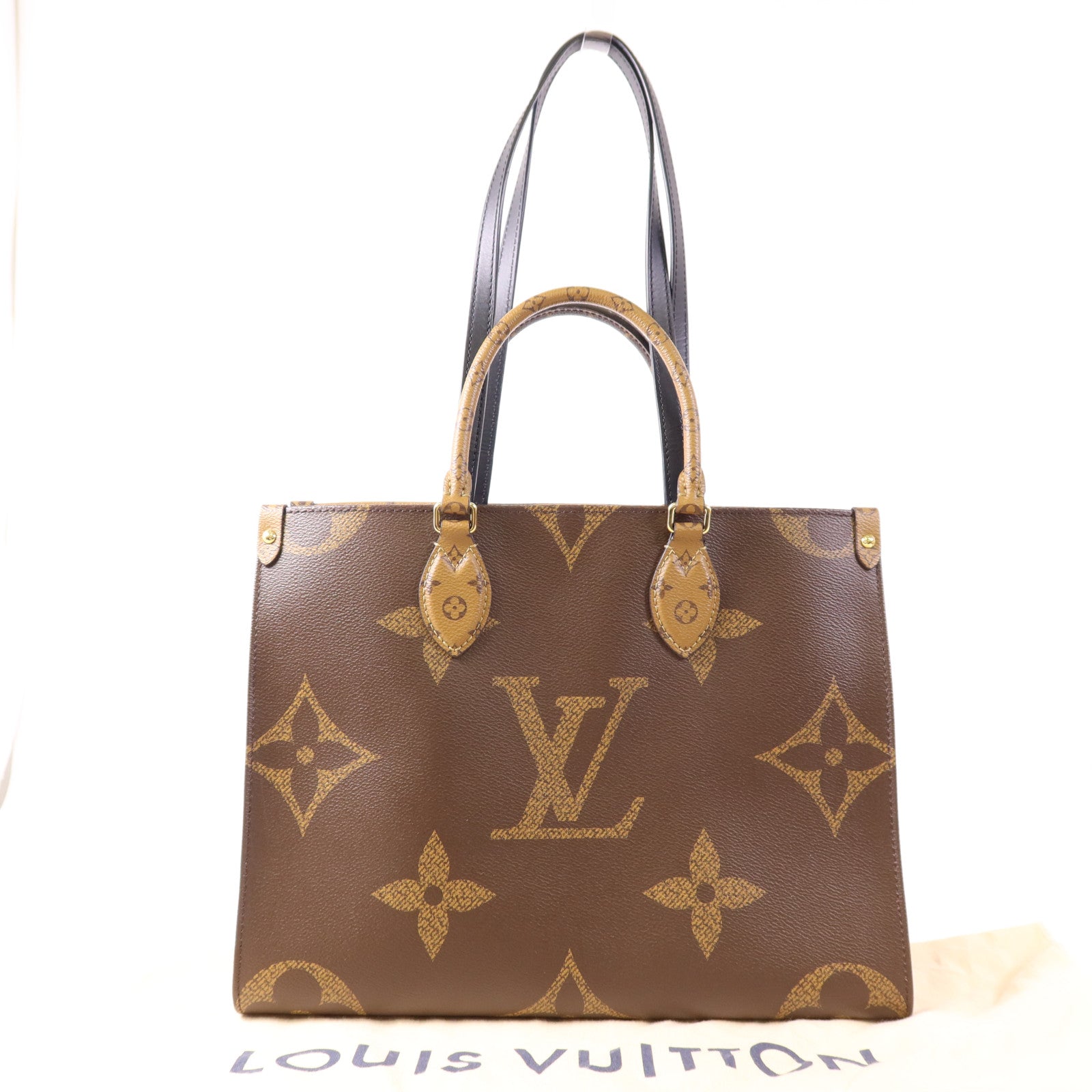 LOUIS VUITTON LV GHW On The Go MM 2 Way Bag M45321 Monogram Giant Brown