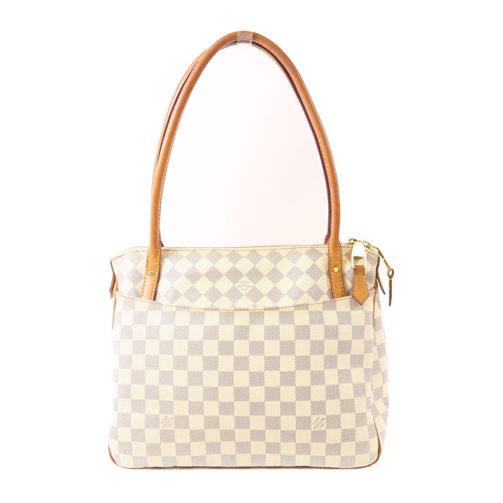 LOUIS VUITTON 【激減優惠】Damier Azur Figheri PM金扣肩背袋