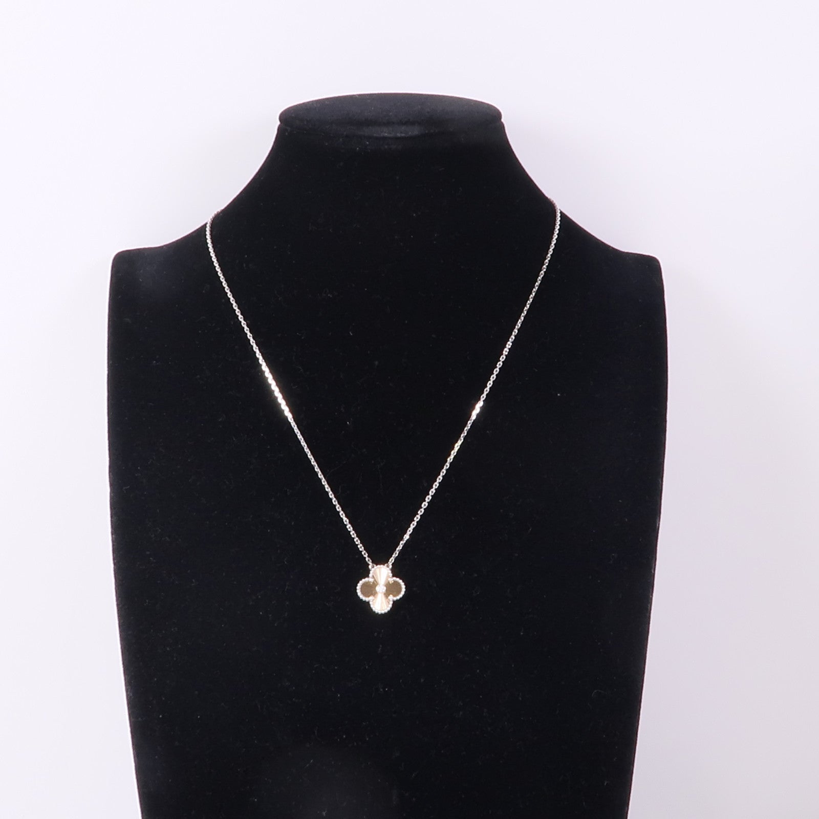Van Cleef & Arpels 18K白金Vintage Alhambra Necklace鑽石項鍊