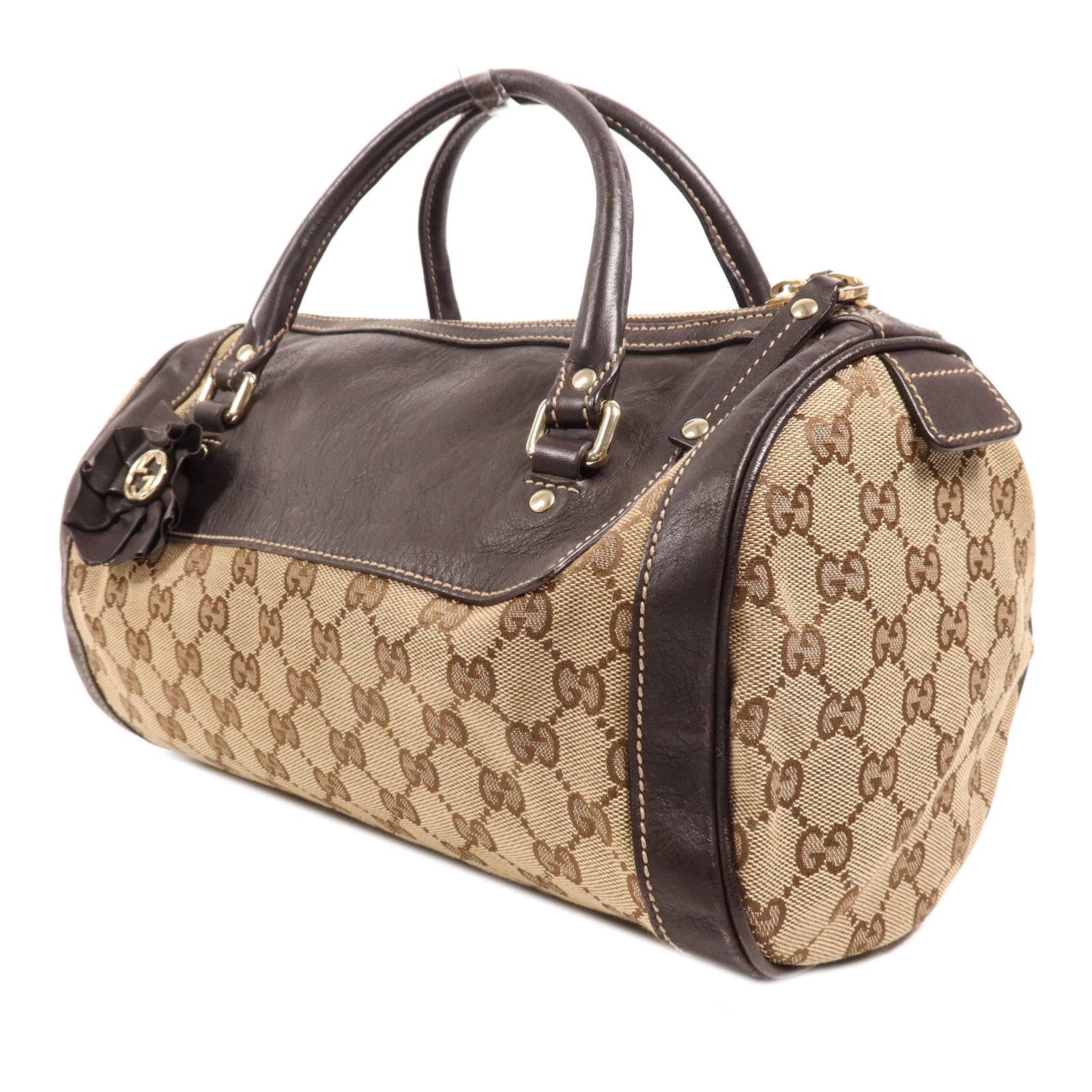 GUCCI 帆布Trophy金扣手挽袋