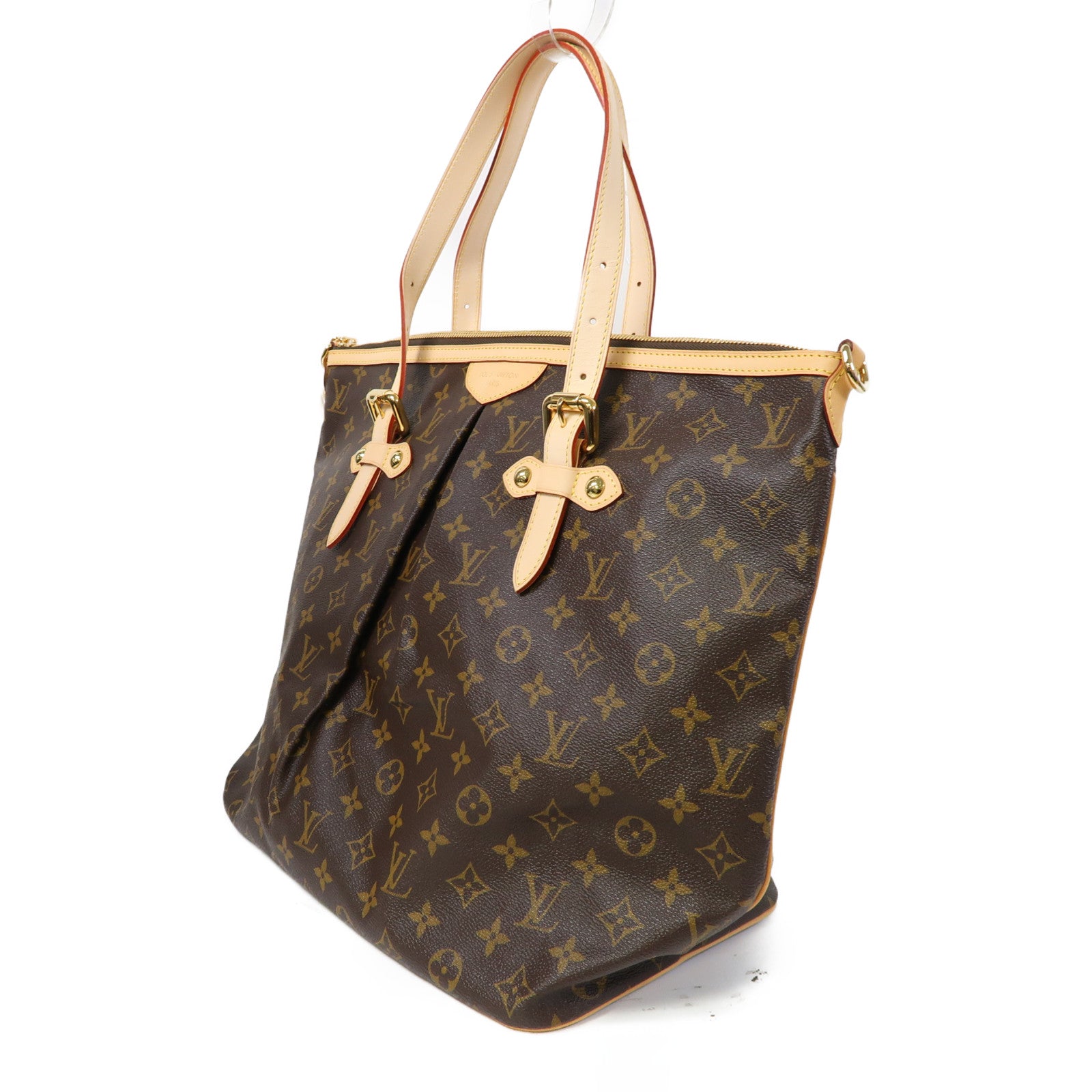 LOUIS VUITTON Monogram Palermo GM金扣手挽肩背兩用袋啡色