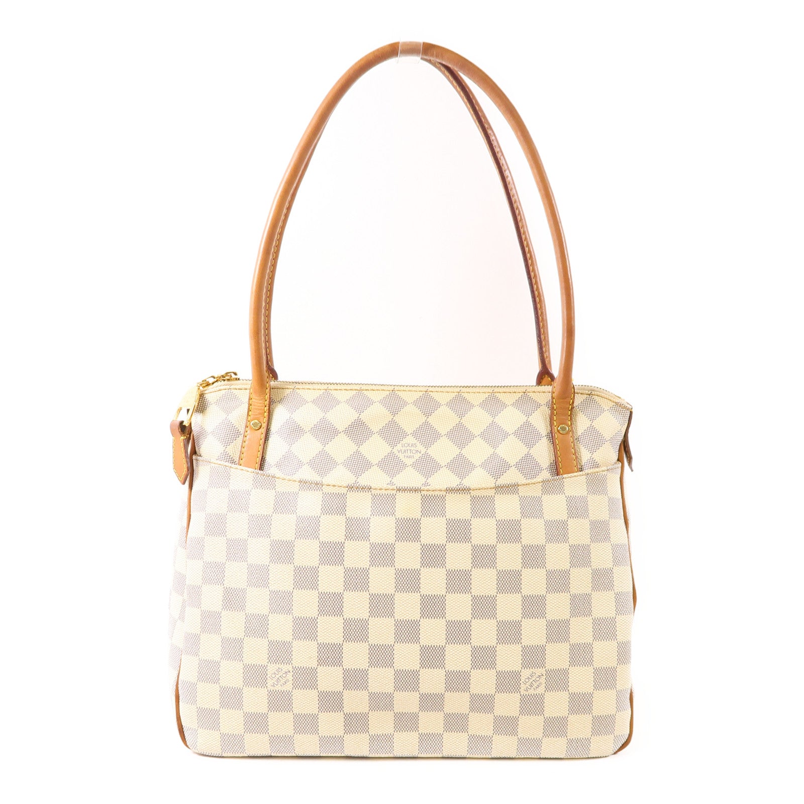 LOUIS VUITTON 【激減優惠】Damier Azur Figheri PM金扣肩背袋