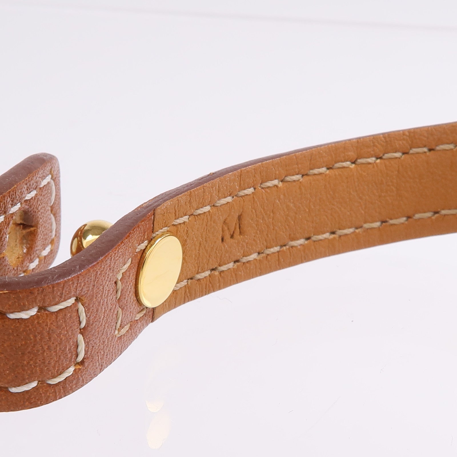 HERMES Tadelakt皮革Granville金扣手鏈Gold
