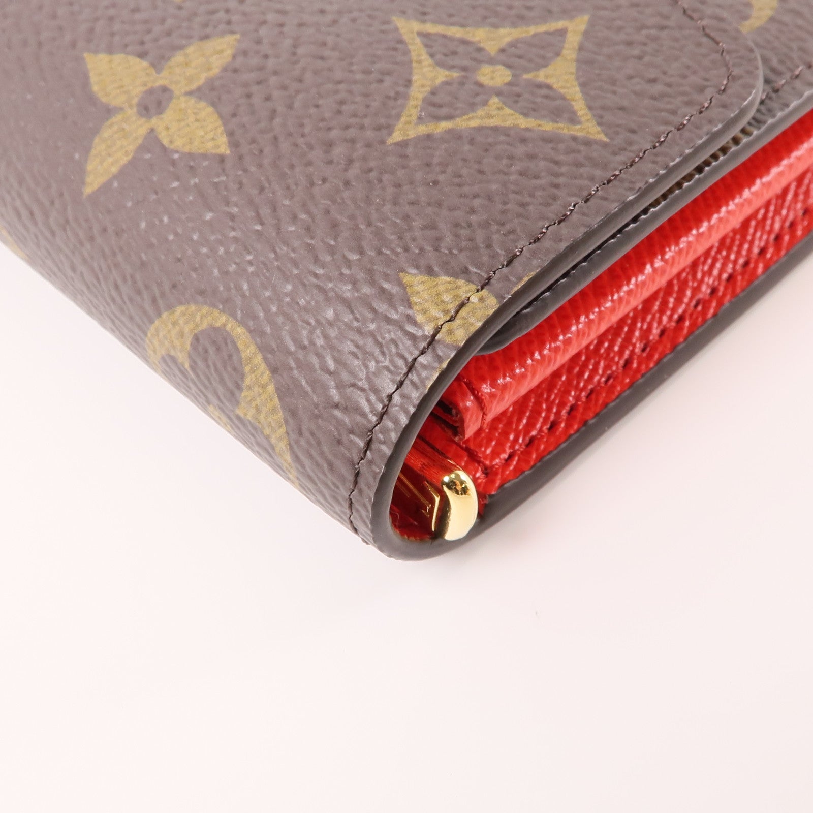 LOUIS VUITTON Monogram Sarah Wallet金扣長錢包棕色