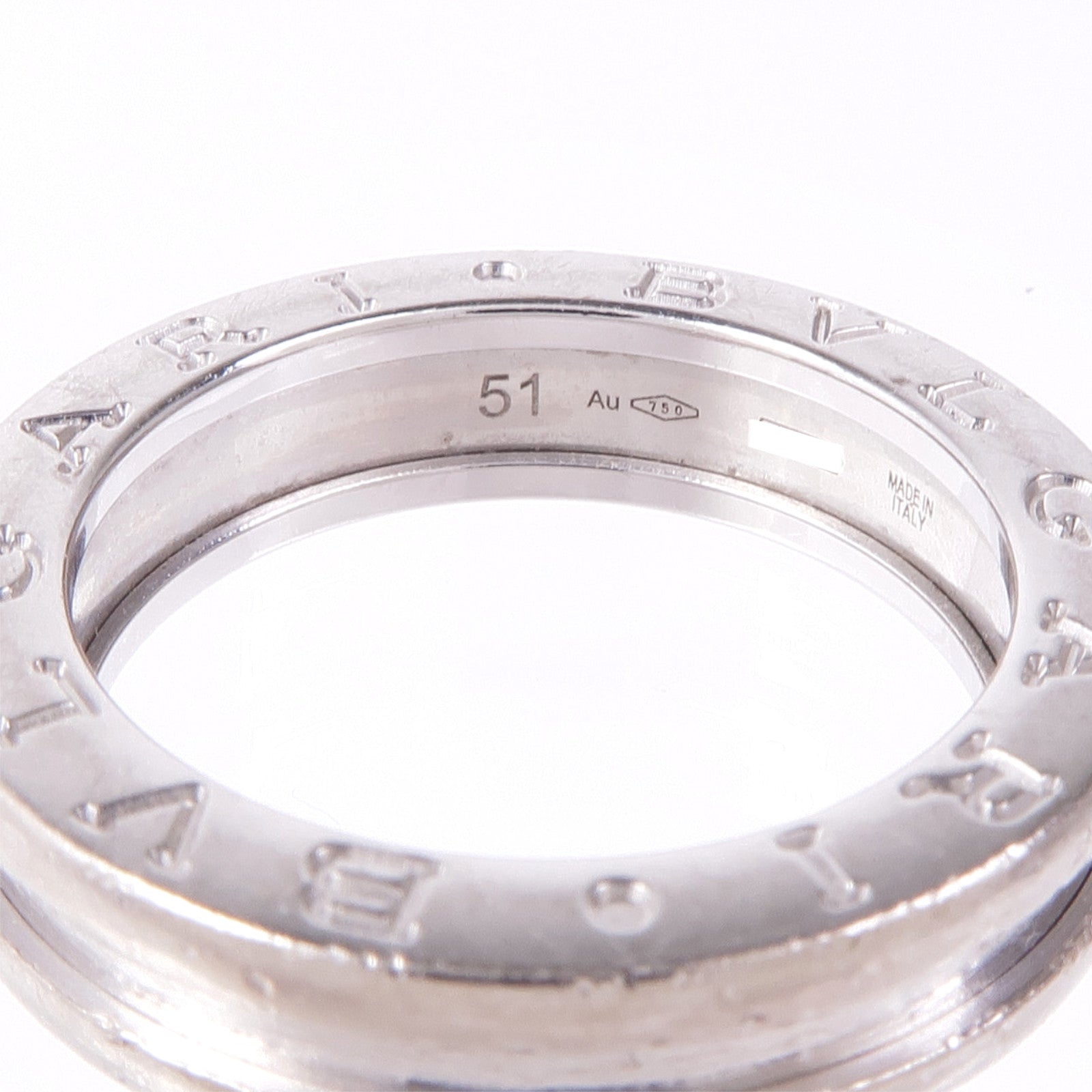 BVLGARI【激減優惠】 18K白金B-zero1 1 Band戒指Bvlgari#51/US#5.5