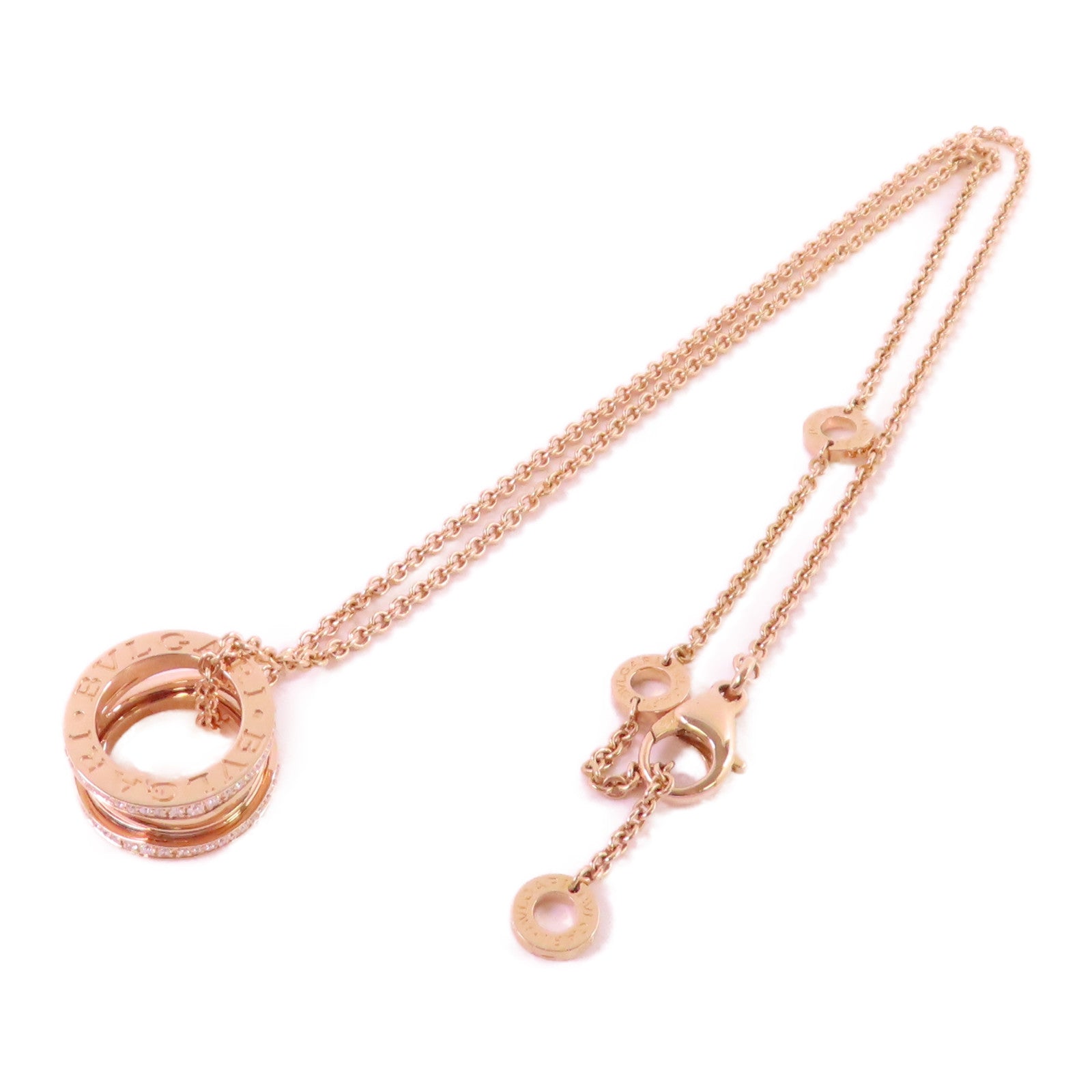BVLGARI 18K玫瑰金/鑽石B.Zero1 Diamond Necklace項鏈