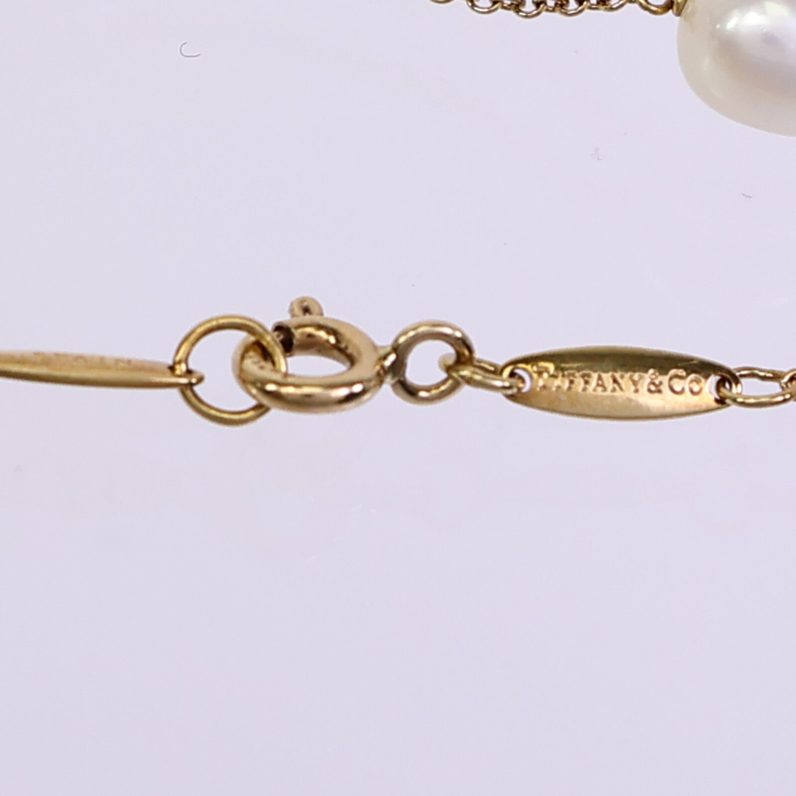 TIFFANY＆CO 18K黃金Pearls By The Yard Bracelet珍珠手鏈