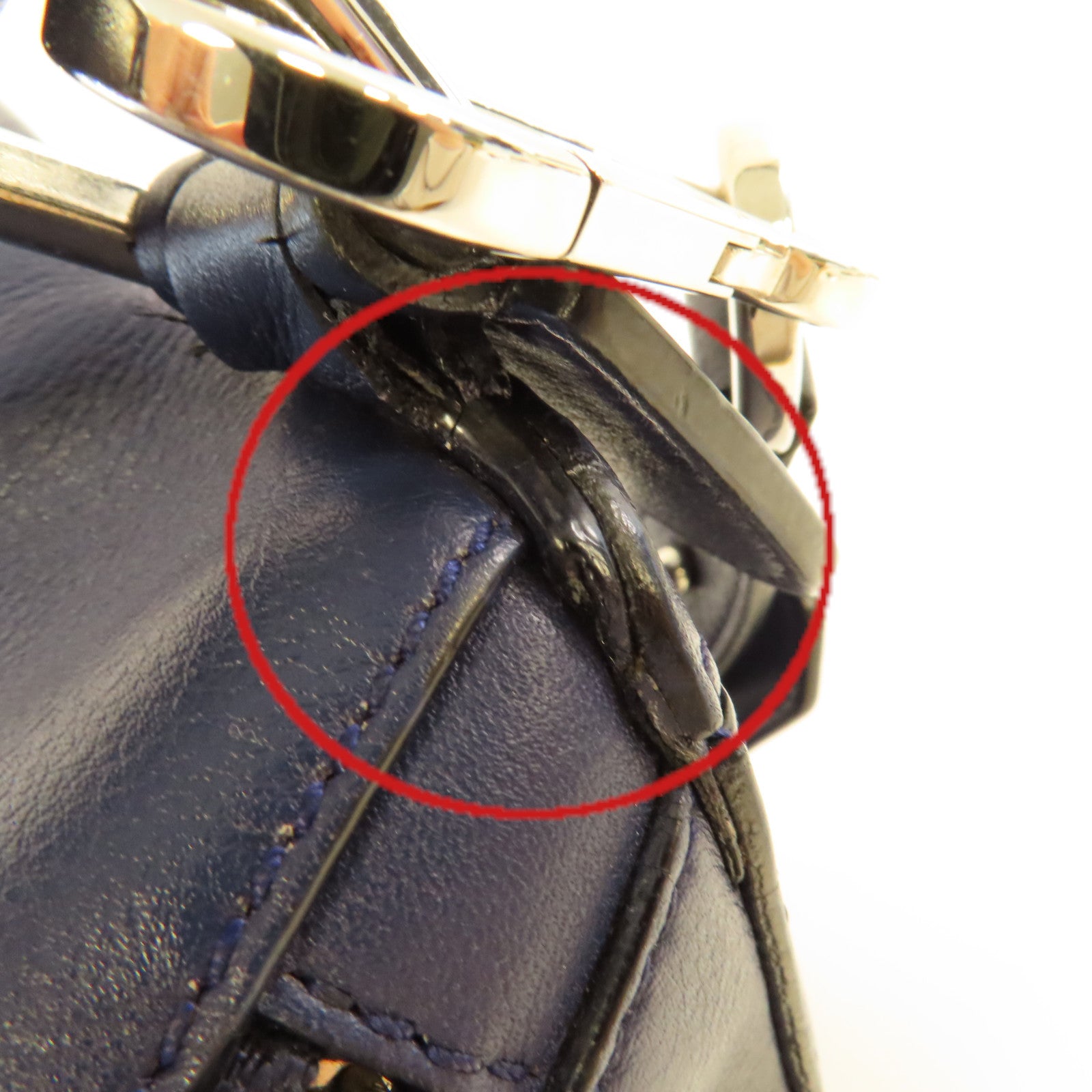 LOEWE 牛皮皮革Puzzle 2Way Shoulder Bag手挽肩背兩用袋藍色