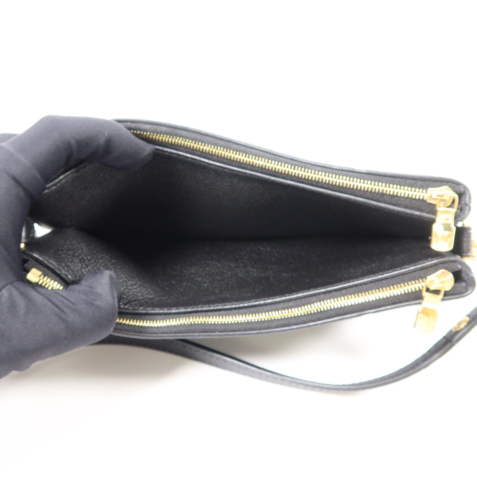 LOUIS VUITTON Monogram Empreinte Liv Pochette鏈帶手挽肩背兩用袋
