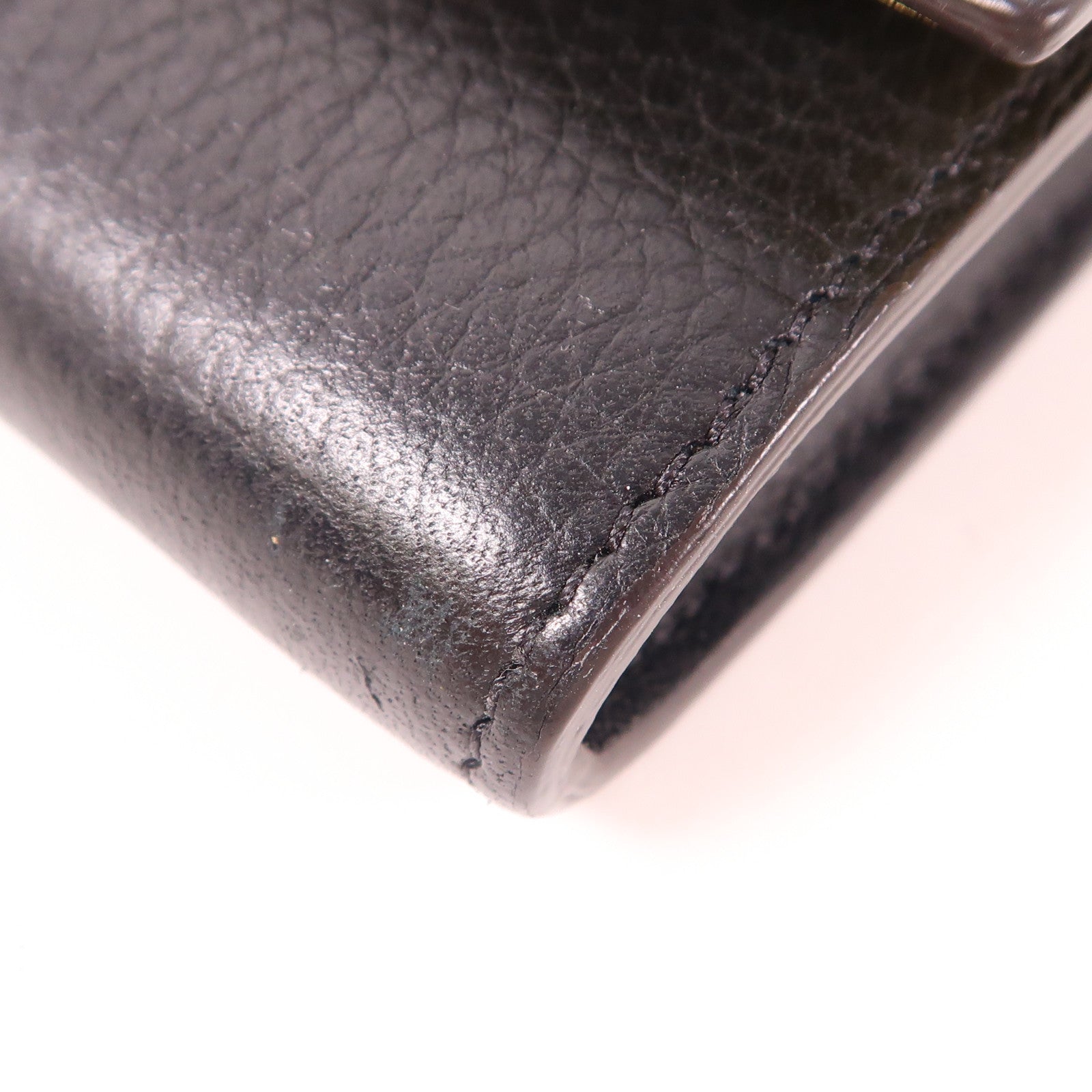 CELINE SHW Long Wallet Calfskin Leather Black