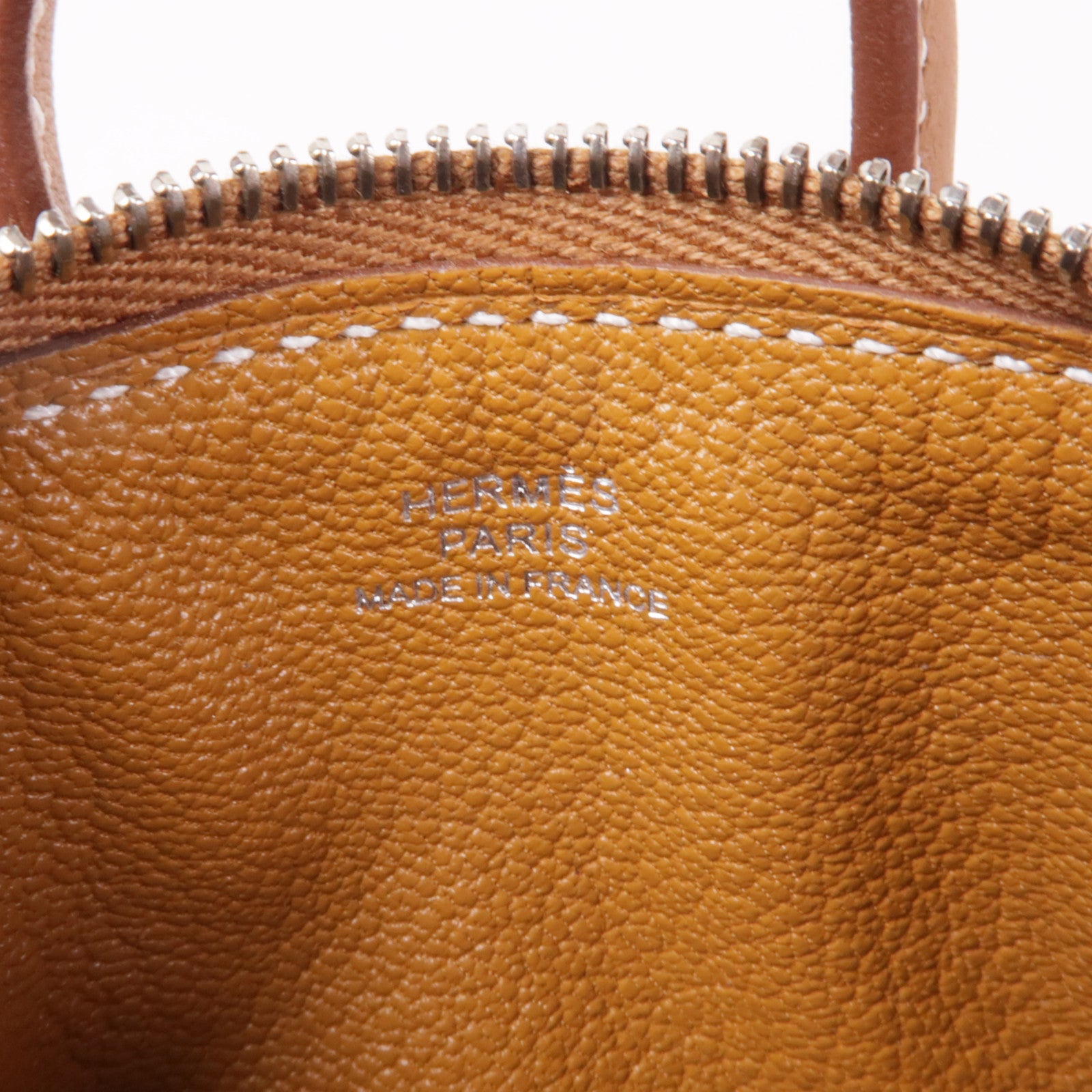 HERMES PHW Bolide Shark Charm Veau Swift Leather Gold Brown