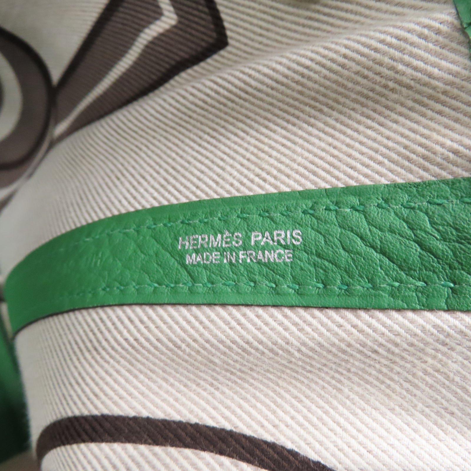HERMES 【激減優惠】Negonda皮革Garden Party PM銀扣手挽袋Bamboo竹子綠色