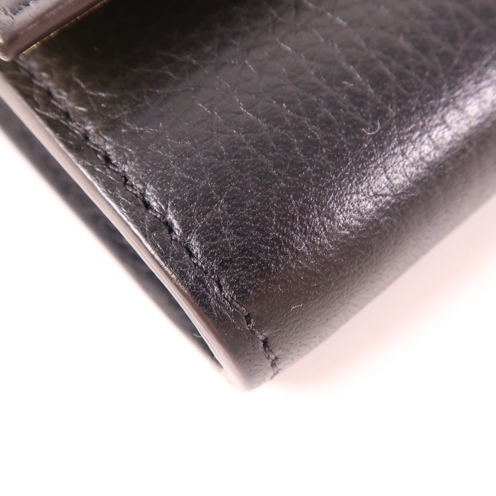 CELINE SHW Long Wallet Calfskin Leather Black