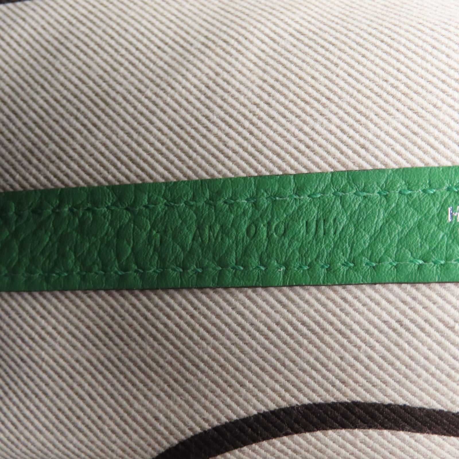 HERMES 【激減優惠】Negonda皮革Garden Party PM銀扣手挽袋Bamboo竹子綠色