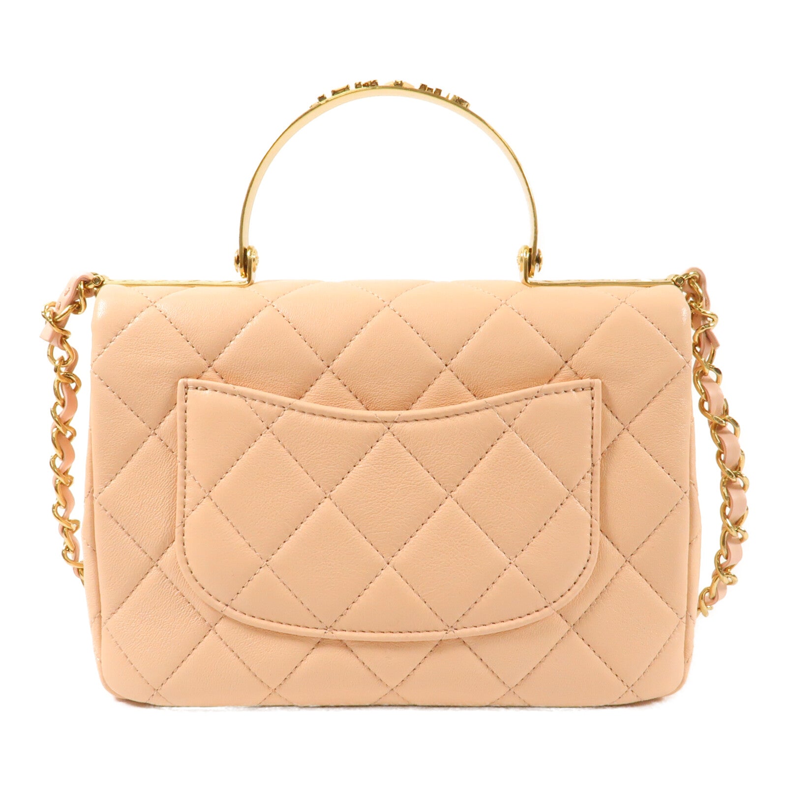 CHANEL 牛皮皮革CoCo Crush Handle Bag金扣鏈帶手挽肩背兩用袋