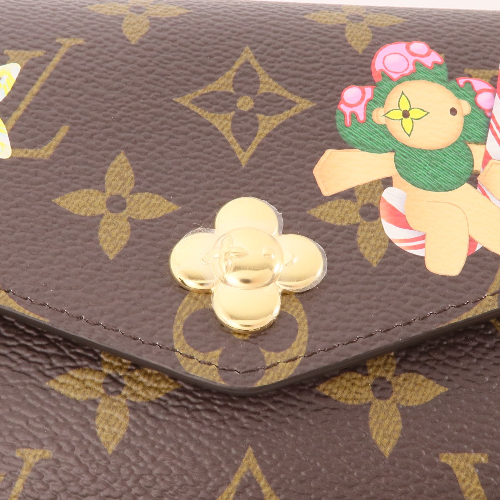 LOUIS VUITTON Monogram Sarah Wallet金扣長錢包棕色