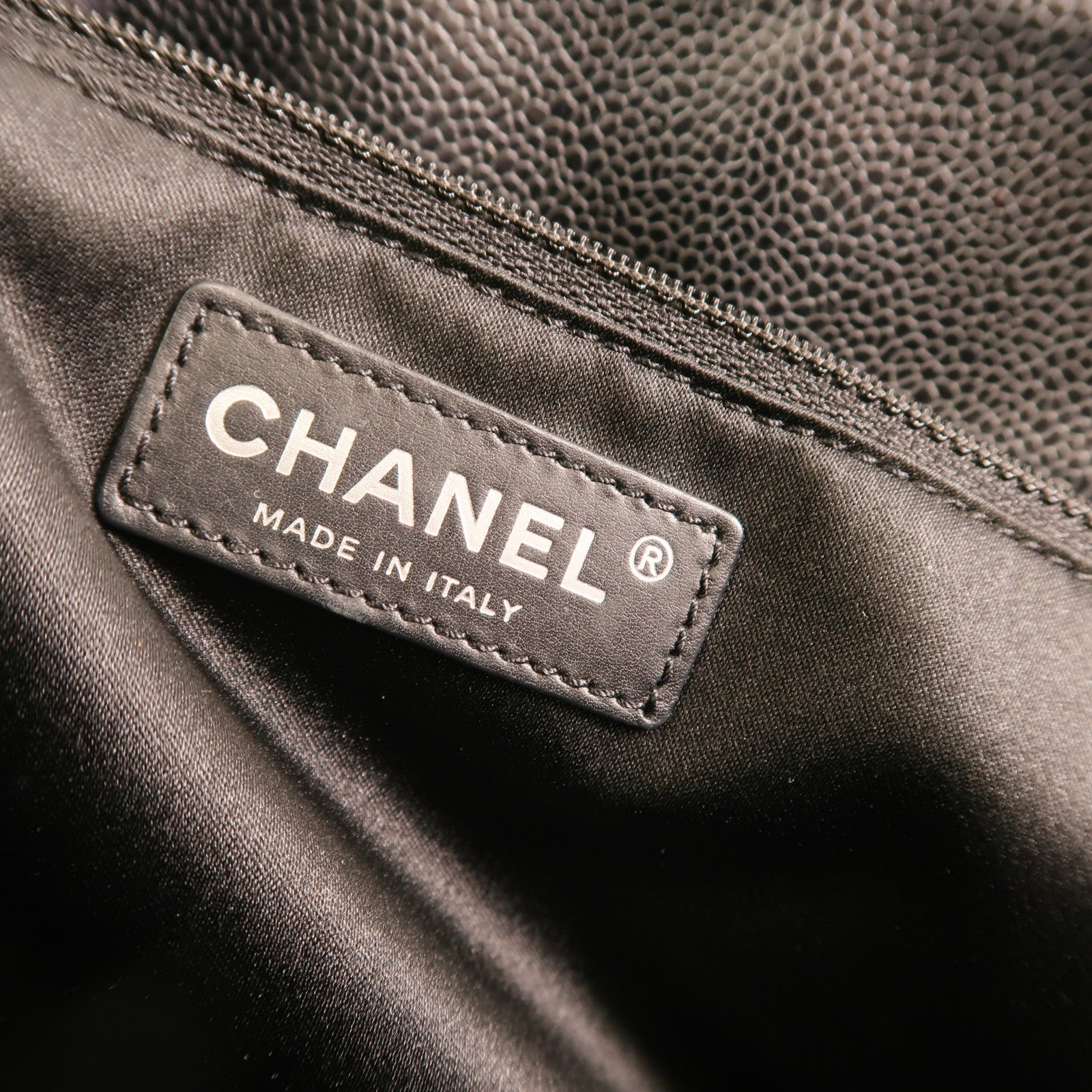 CHANEL 牛皮皮革GST Grand Shopping Tote Bag銀扣鏈帶肩背袋