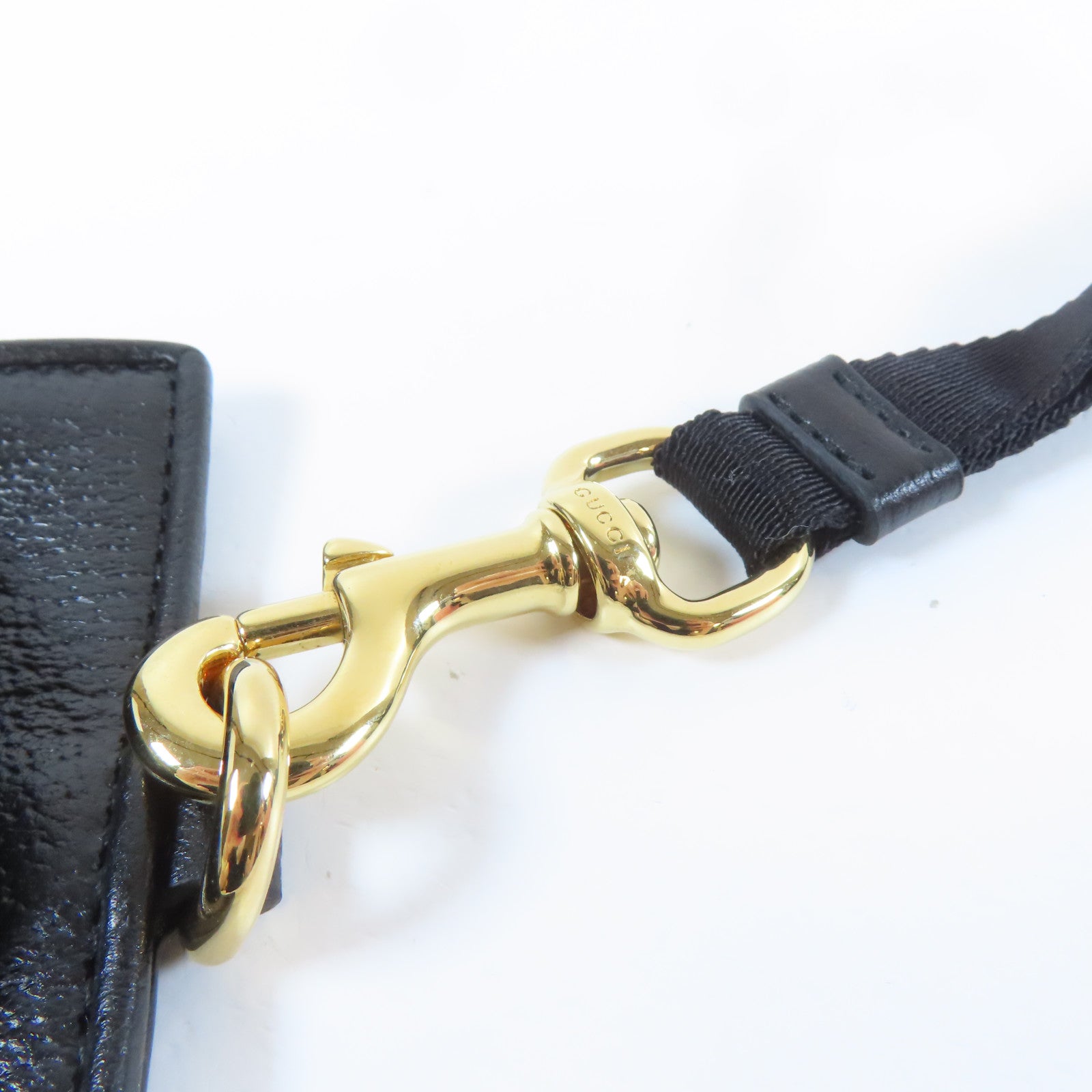 GUCCI 牛皮皮革Card Case金扣卡片套黑色