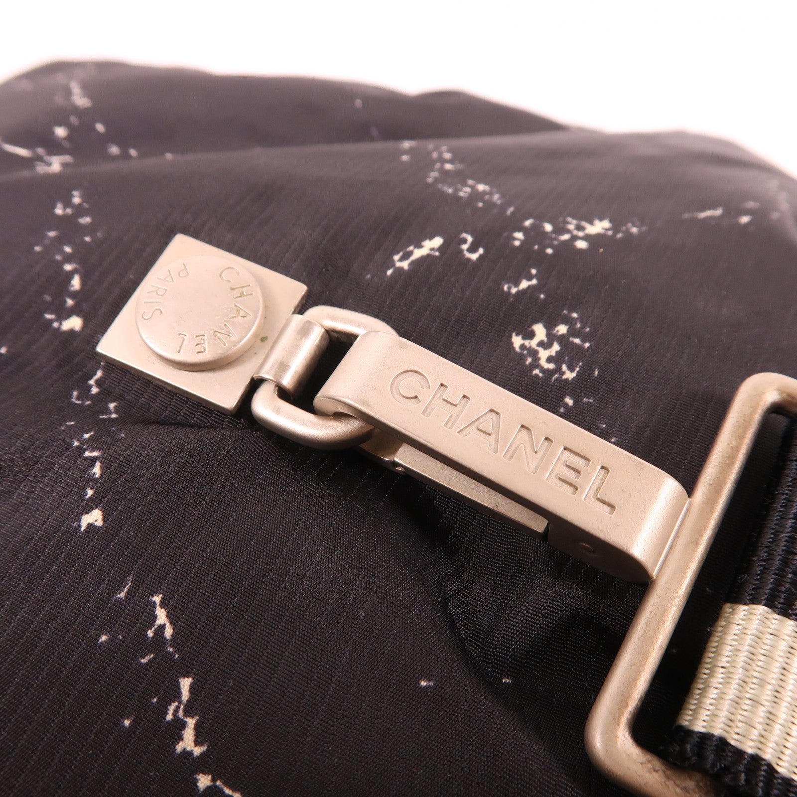 CHANEL CC SHW Travel Line Backpack Nylon Black/White