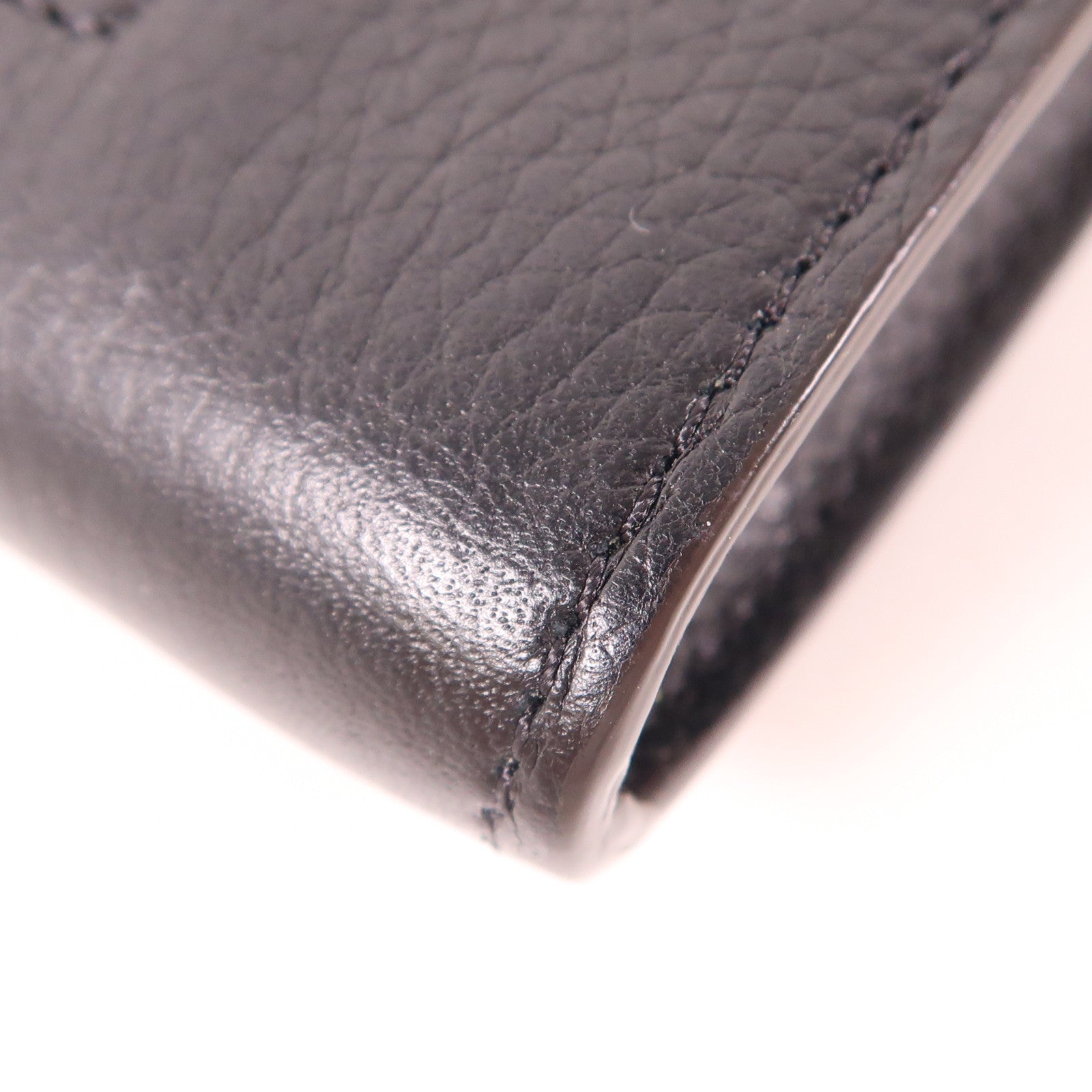 CELINE SHW Long Wallet Calfskin Leather Black