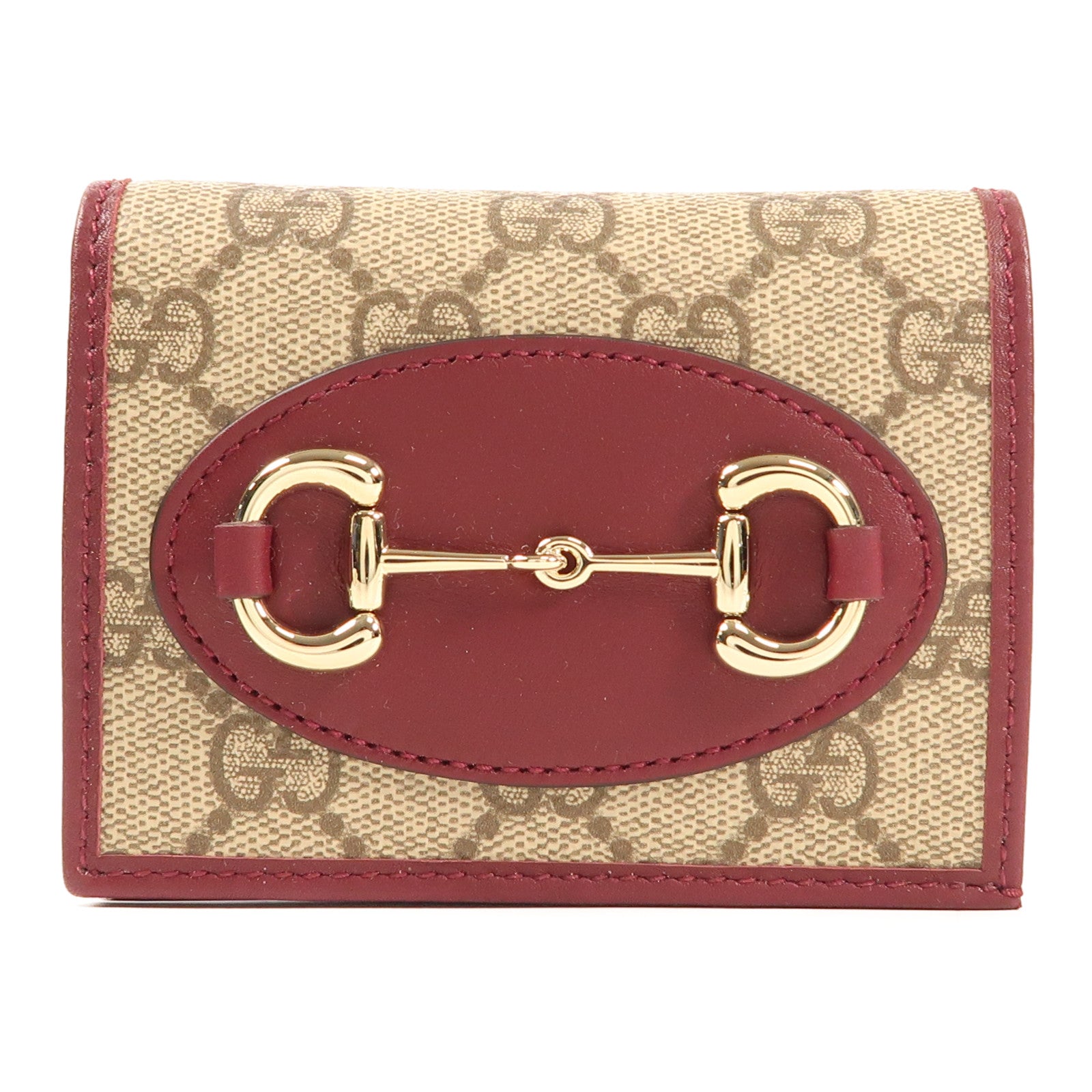 GUCCI 塗層帆布Horsebit 1955金扣錢包