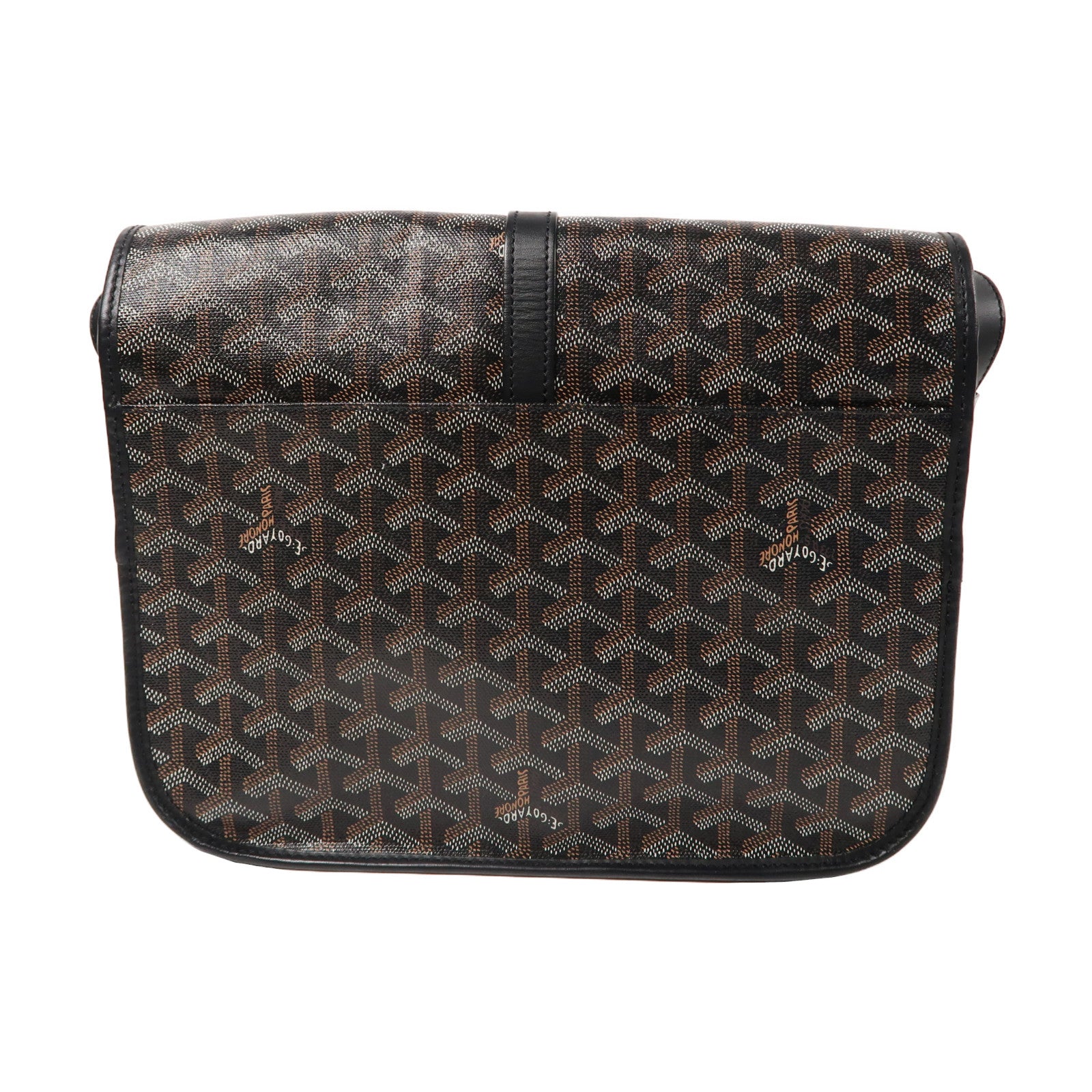 GOYARD 塗層帆布Belvedere銀扣肩背袋黑色