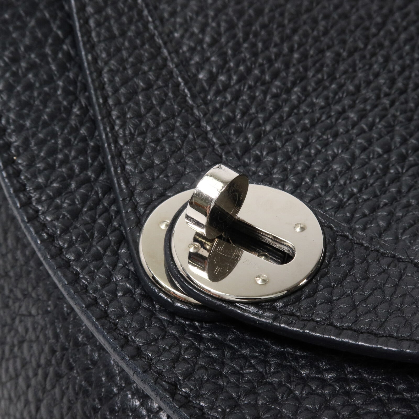 HERMES Clemence皮革Lindy 30手挽肩背兩用袋Noir