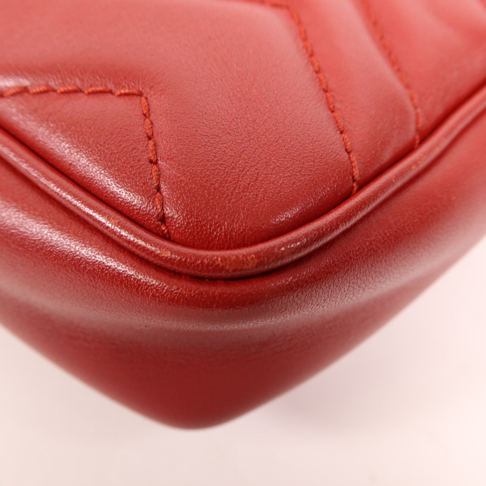 GUCCI 羊皮皮革GG Marmont Super Mini金扣鏈帶肩背袋