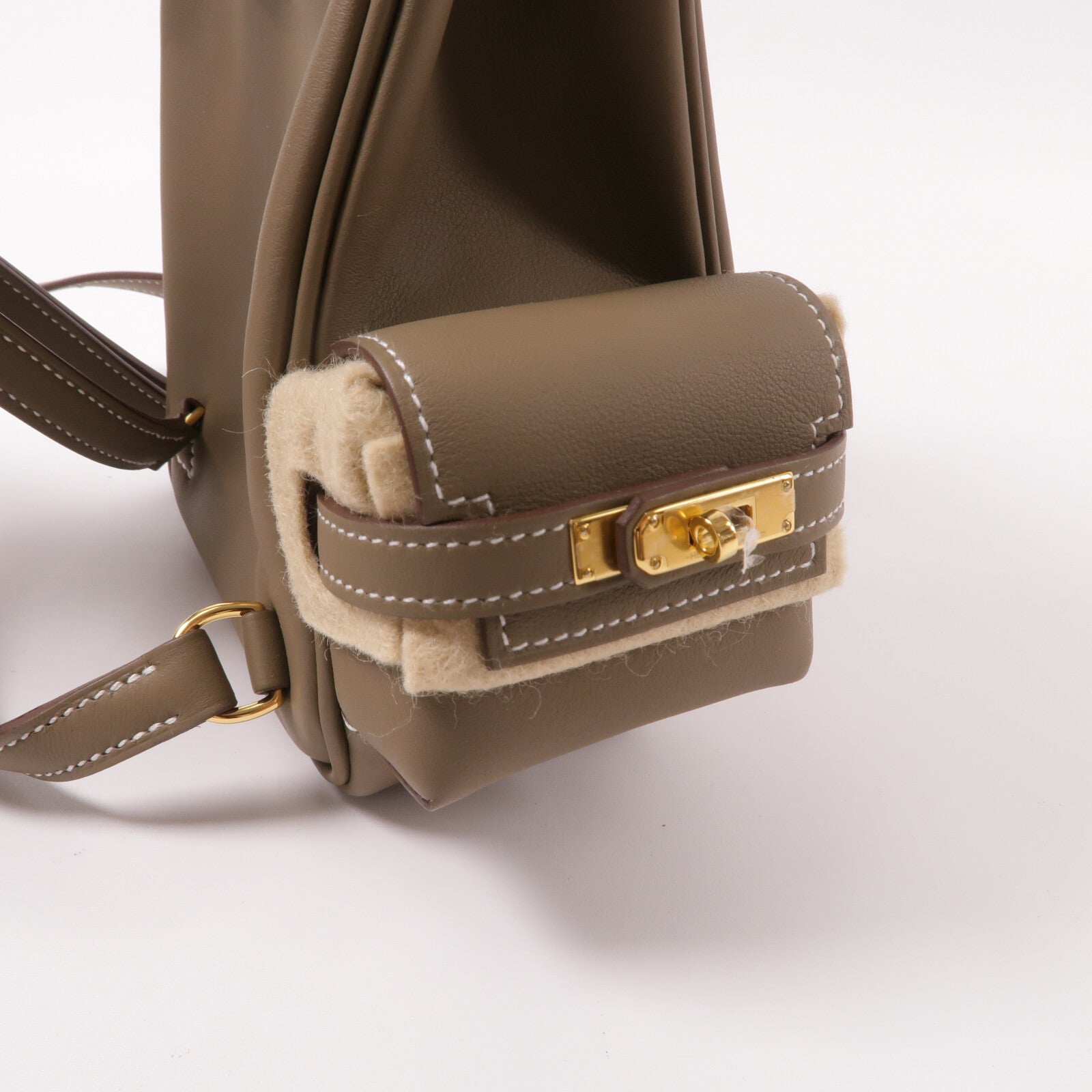 HERMES Swift皮革Kelly Jump背包Etoupe