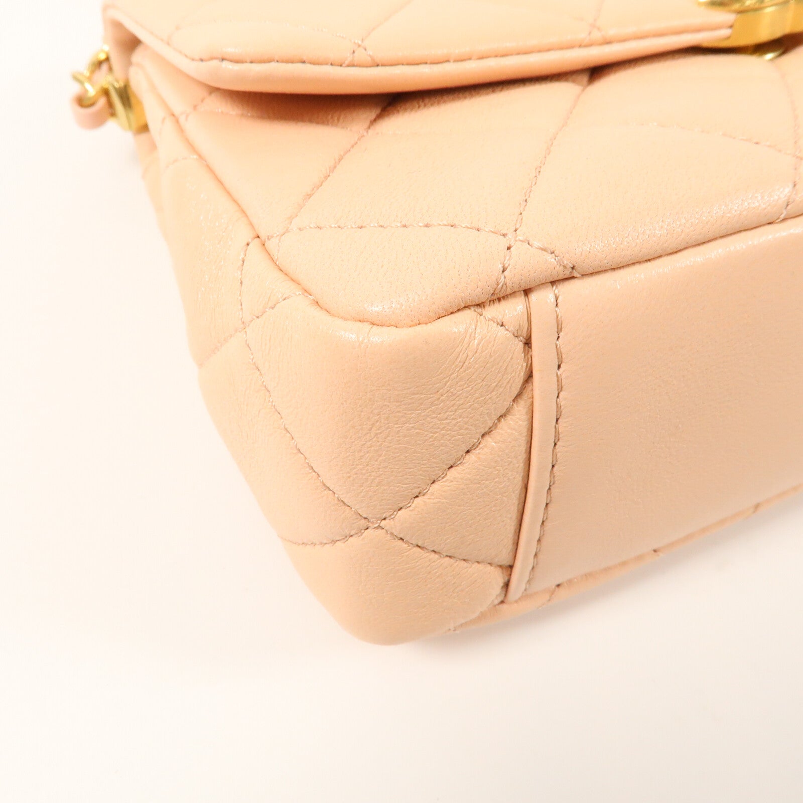 CHANEL 牛皮皮革CoCo Crush Handle Bag金扣鏈帶手挽肩背兩用袋