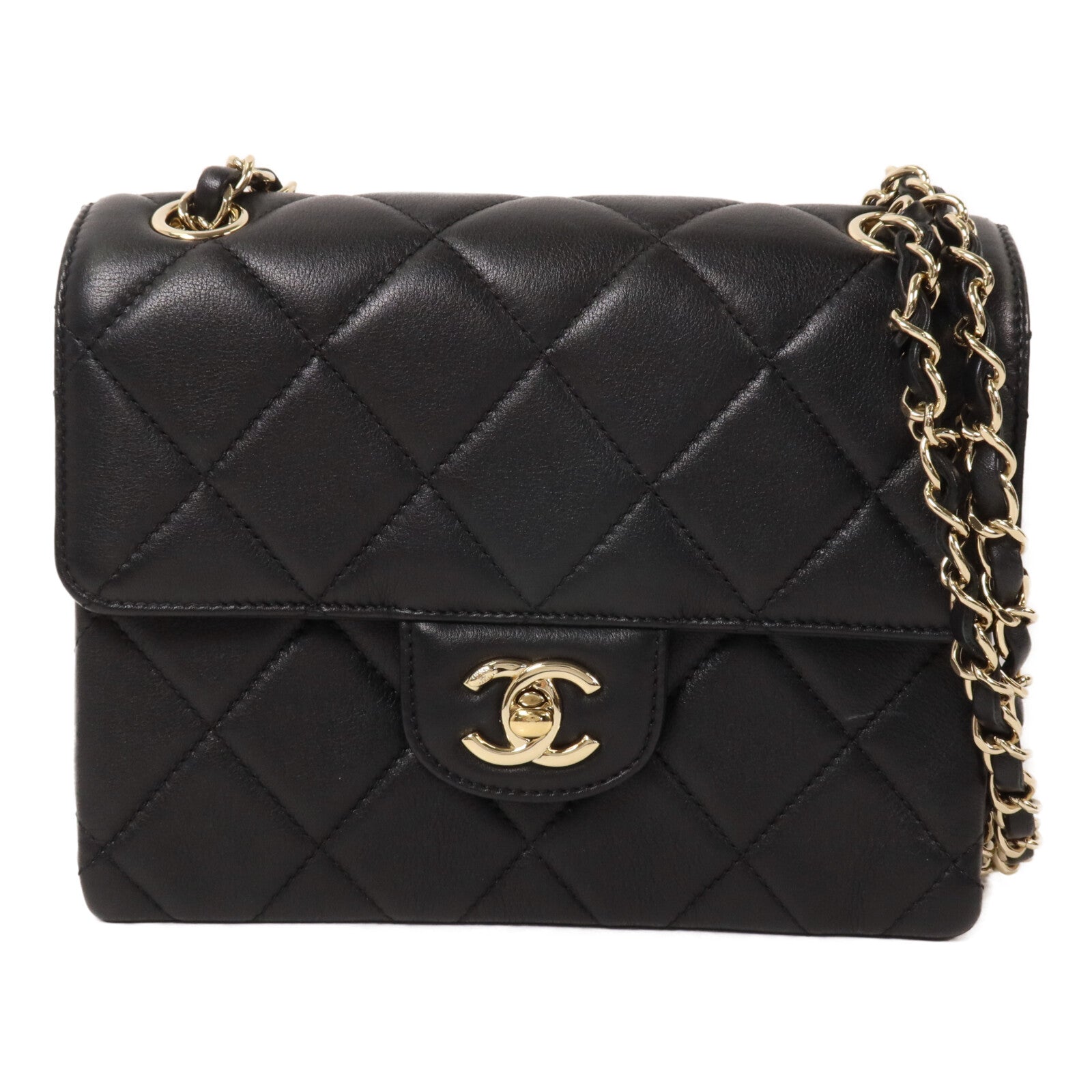 CHANEL 羊皮皮革Flap Bag鏈帶肩背袋