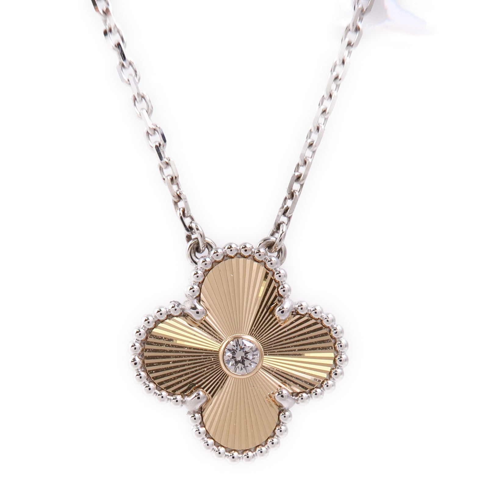 Van Cleef & Arpels 18K白金Vintage Alhambra Necklace鑽石項鍊