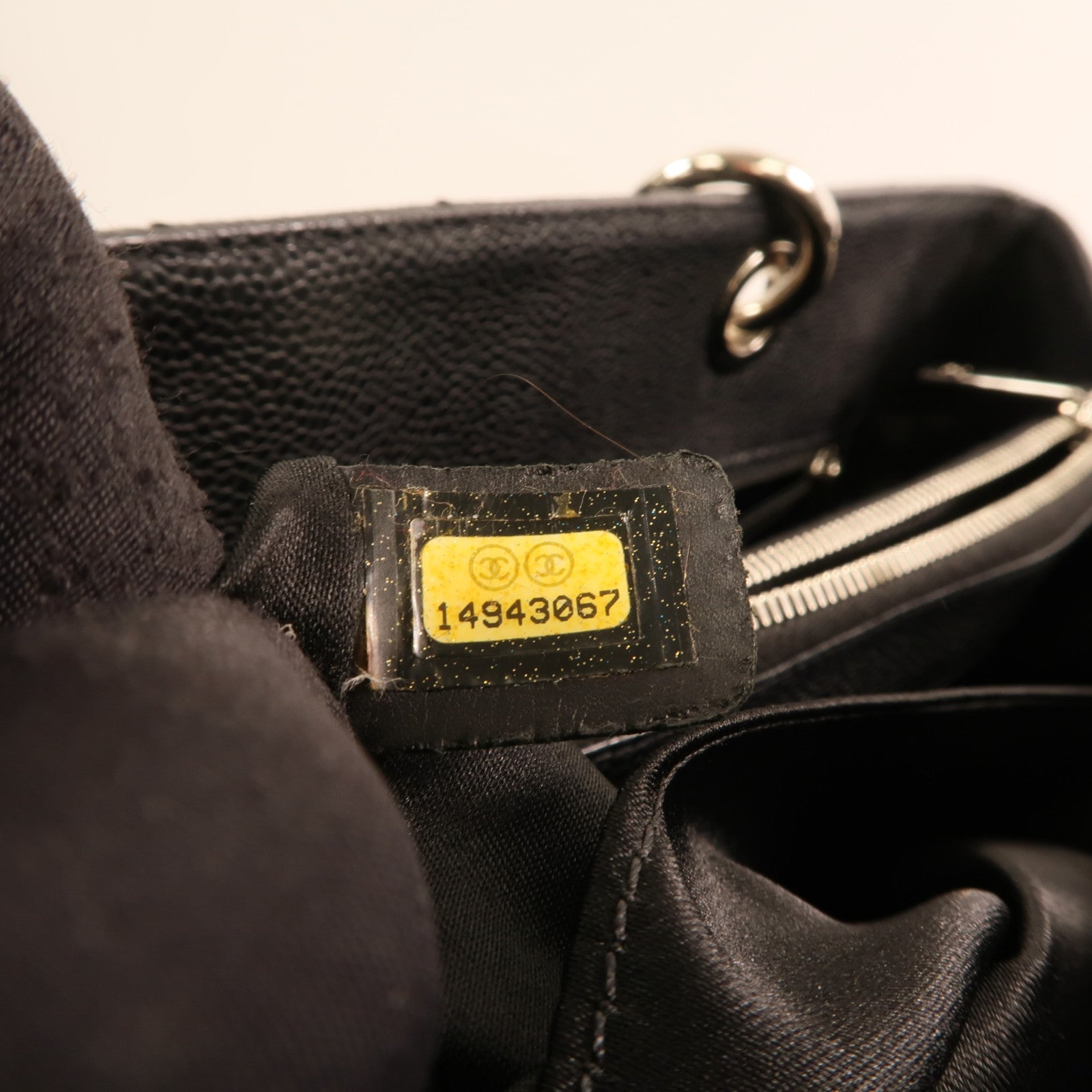 CHANEL 牛皮皮革GST Grand Shopping Tote Bag銀扣鏈帶肩背袋