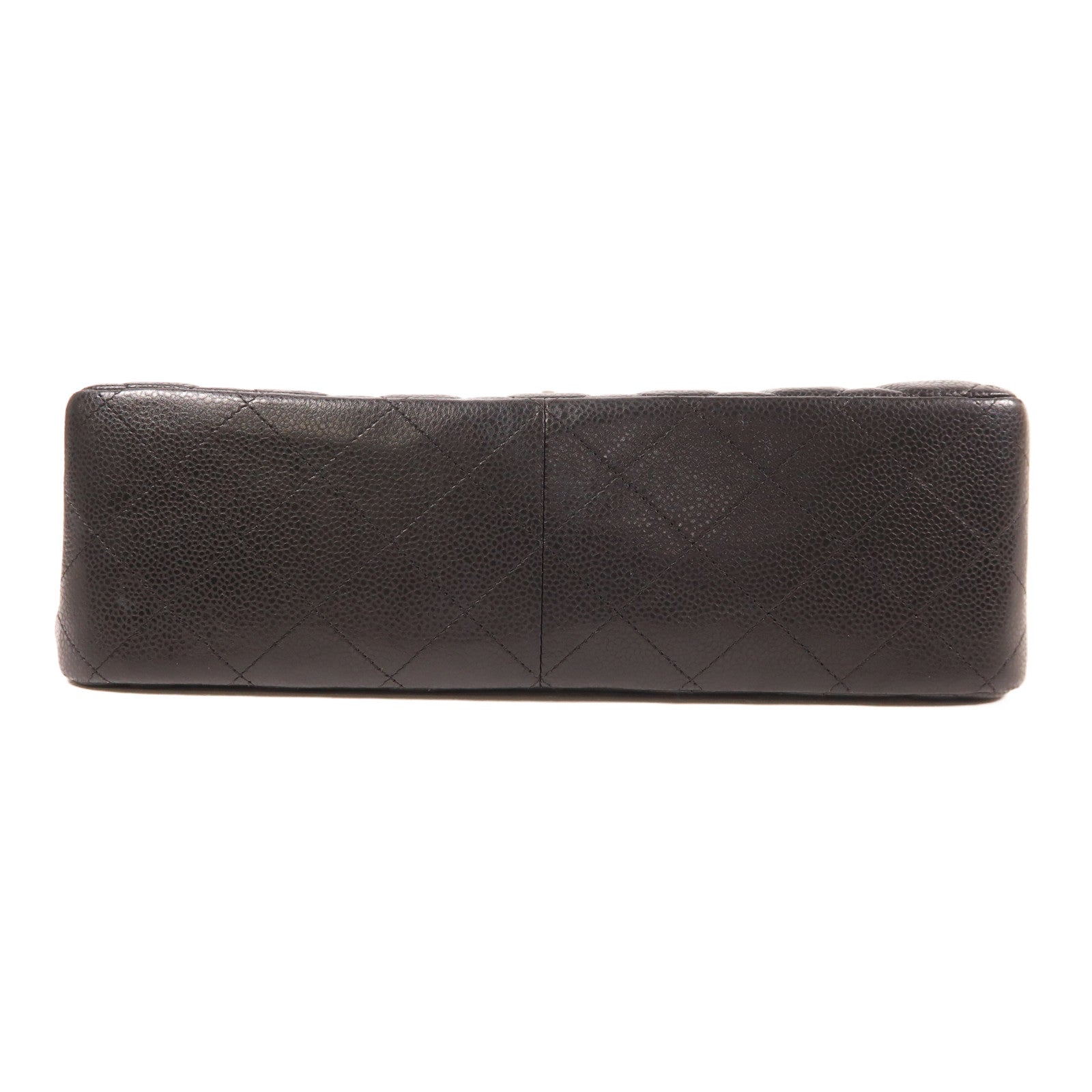CHANEL 牛皮皮革Large Classic銀扣鏈帶肩背袋黑色