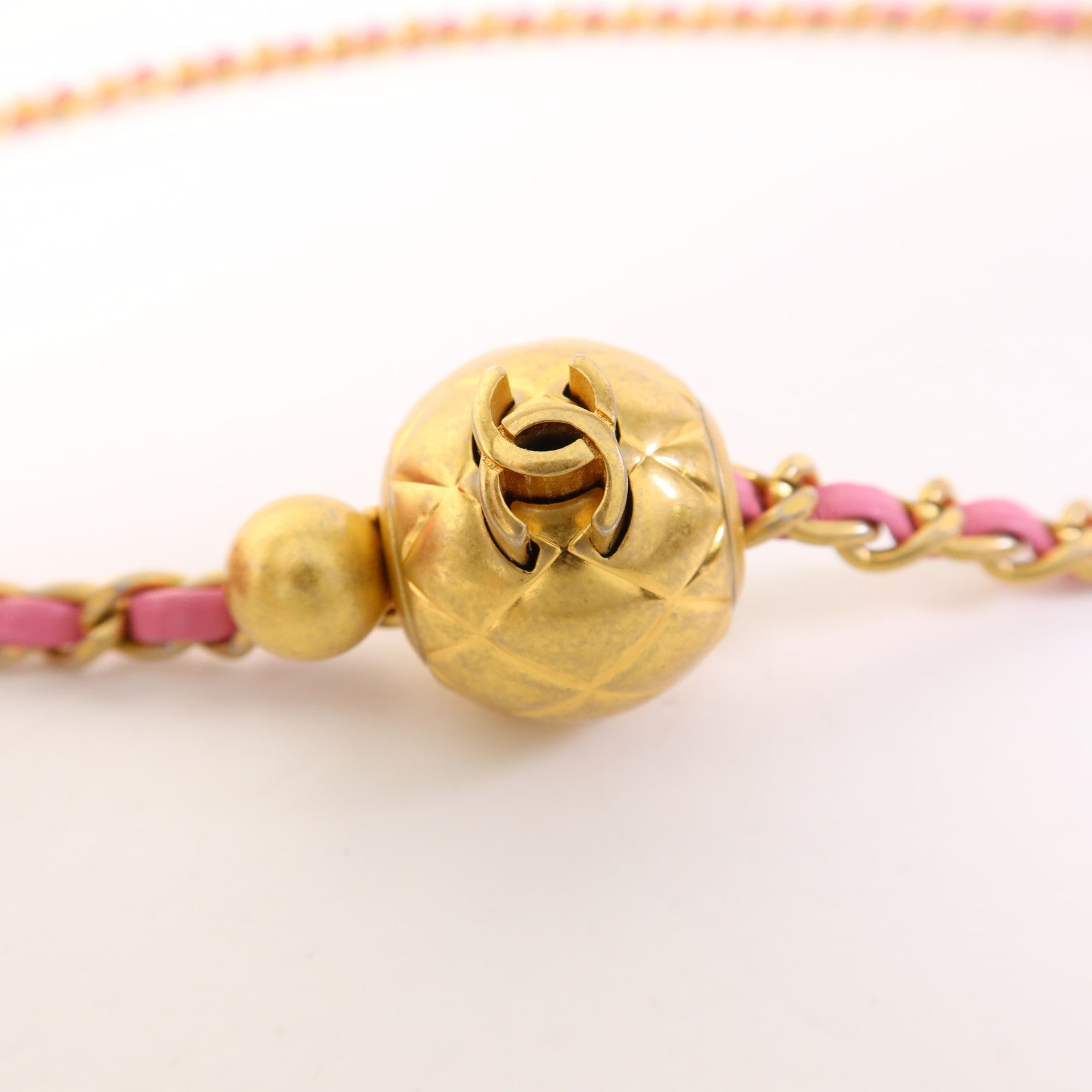 CHANEL 羊皮皮革Classic 20 Golden Ball金扣鏈帶肩背袋